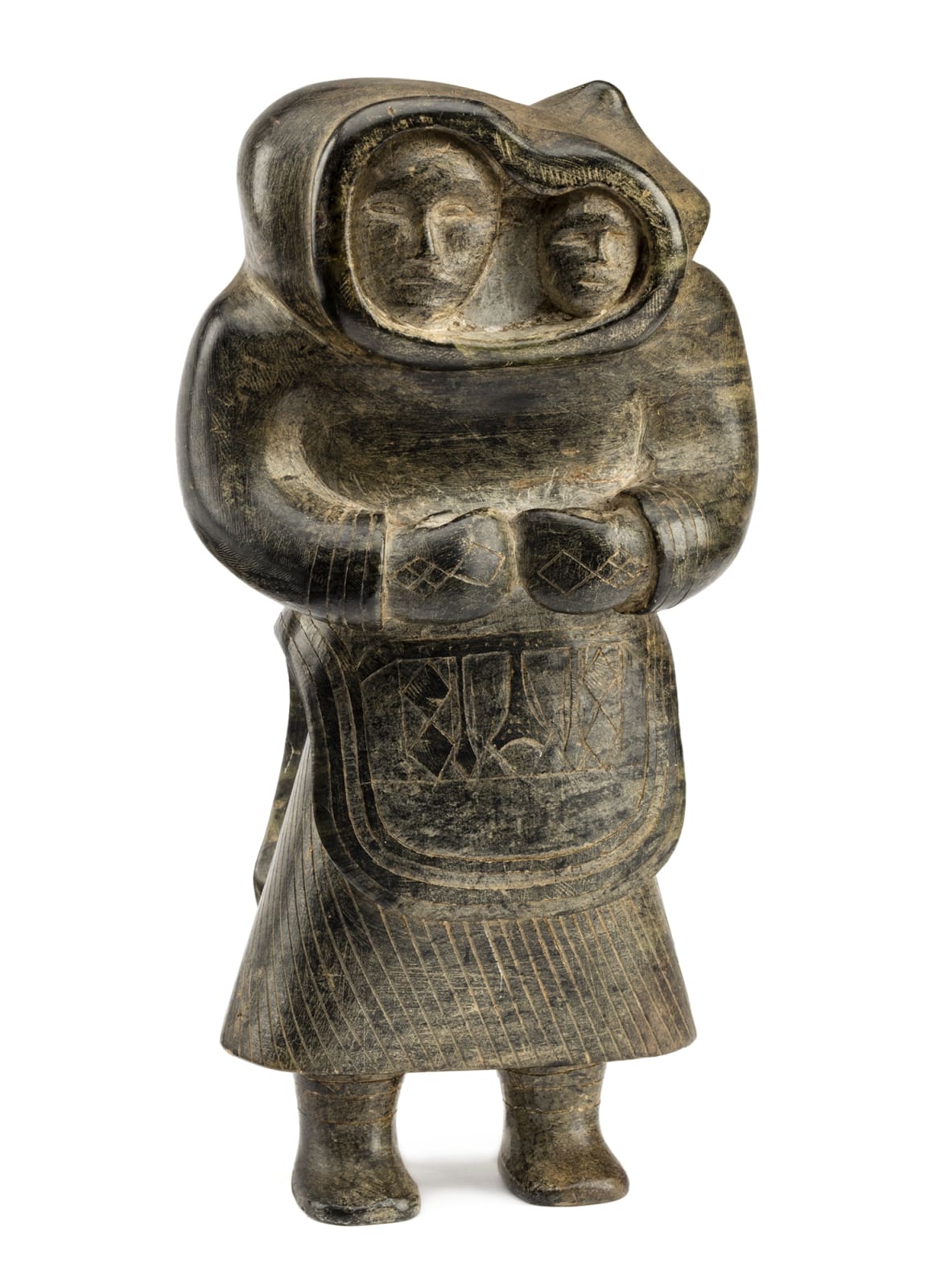 UNIDENTIFIED ARTIST, KINNGAIT (CAPE DORSET), Standing Mother and Child, early 1950s