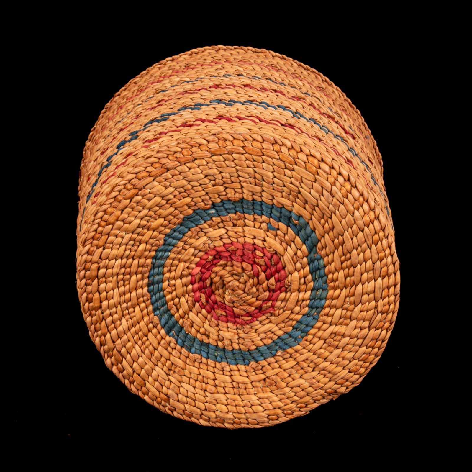 LISA TELFORD (1957-) HAIDA, KETCHIKAN, AK, Open Basket with Blue and Red Bands, 1990s / 2000s