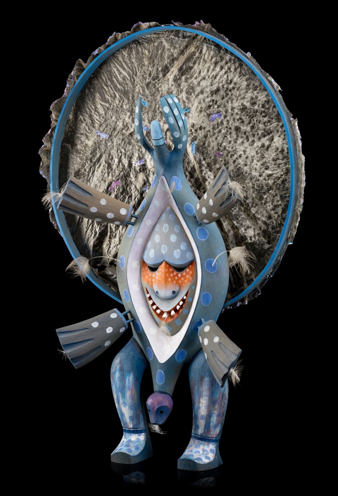 ROBERT JAMES (JIM) SCHOPPERT (1947-1992) TLINGIT, Seal Dancer Spirit Drum, 1983