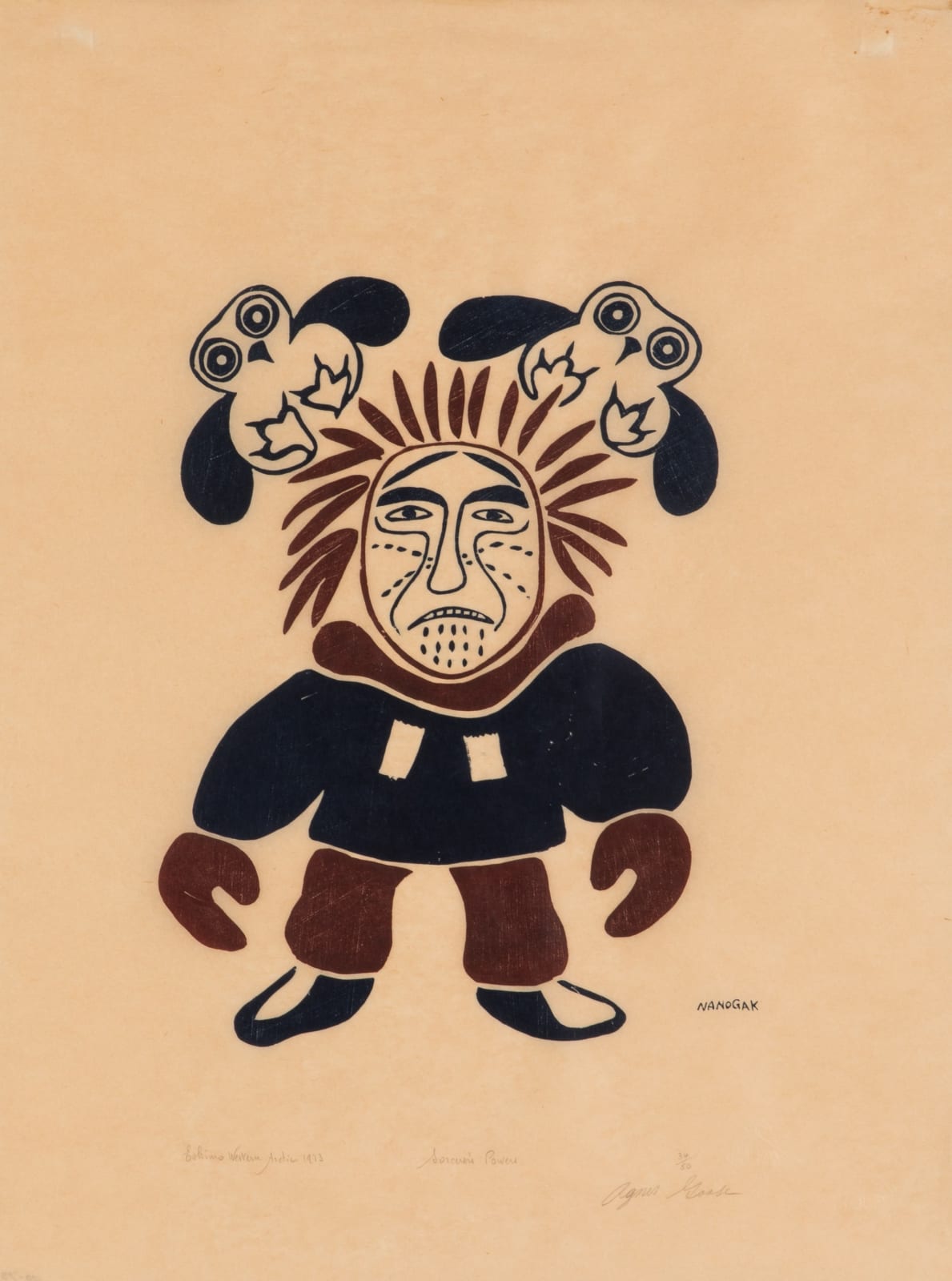 AGNES NANOGAK GOOSE (1925-2001), ULUKHAKTOK (HOLMAN ISLAND), Sorcerer's Powers, 1973 #20