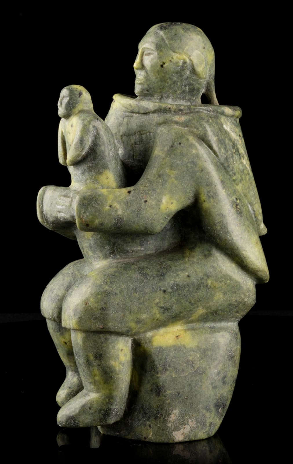 AUDLA PEE (1920-2002) KINNGAIT (CAPE DORSET), Mother Holding Child, early 1960s