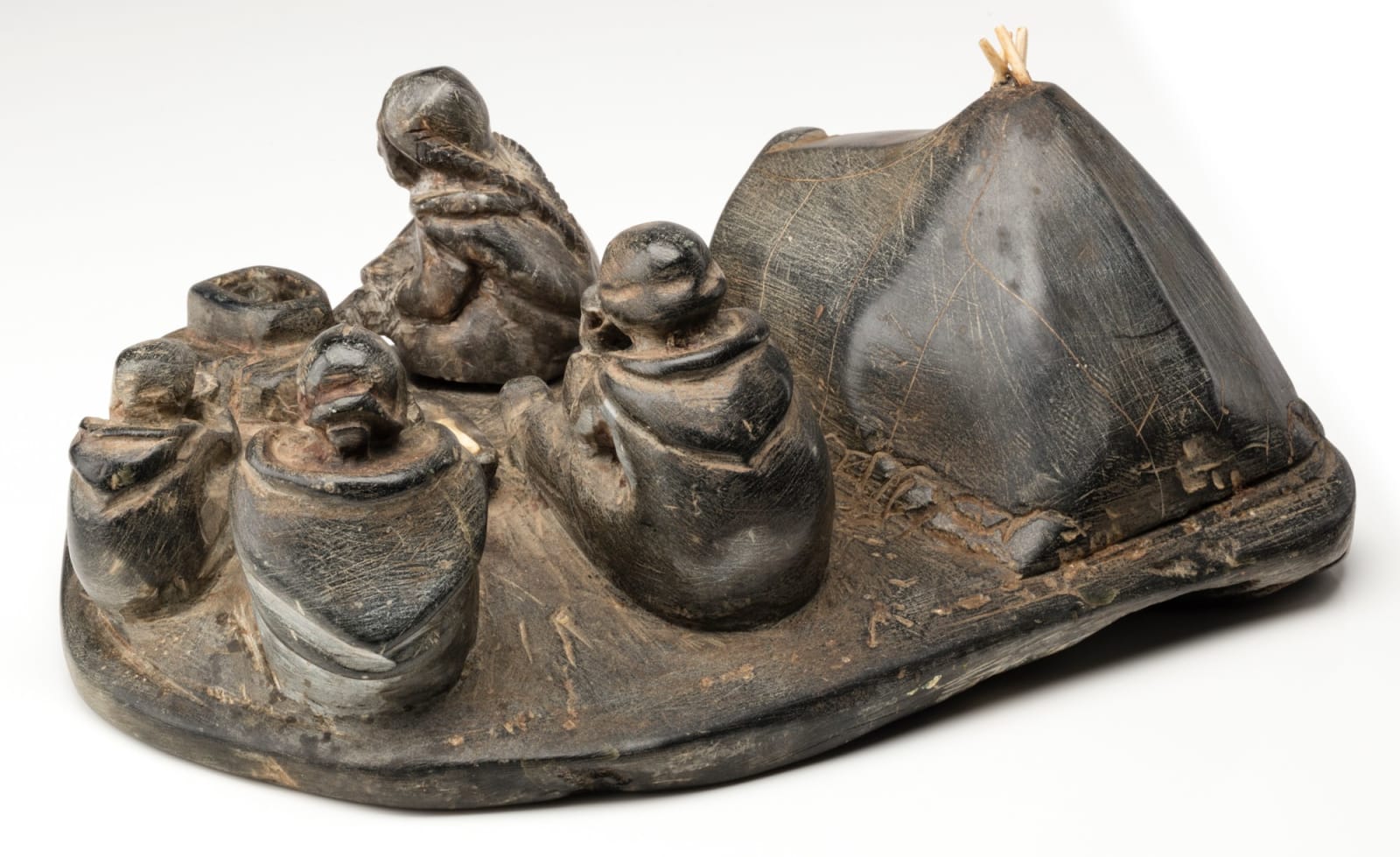 ENNUTSIAK (1893-1976) IQALUIT (FROBISHER BAY), Mealtime at Summer Camp, c. 1958-60