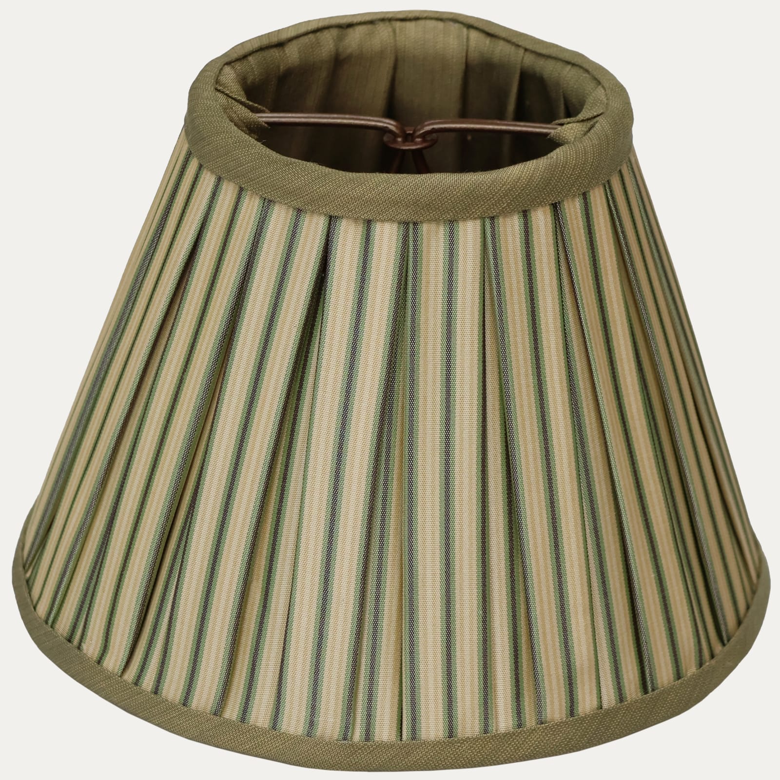 Floren, 5in/13cm Claremont Florence Striped Silk Box Pleated Handsewn Lampshade