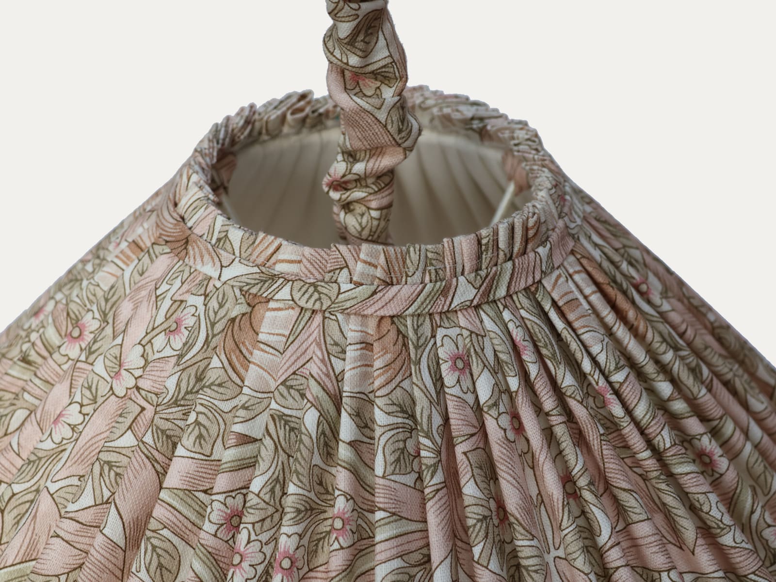 Morris & Co Pimpernel Cochineal Pink Handsewn Hanging Pendant Lampshade