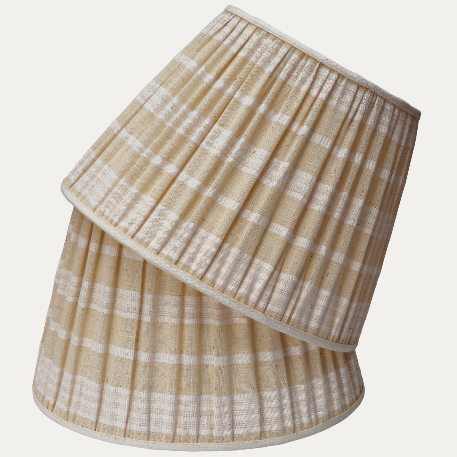 Hand-sewn Antique Anatolian Striped Linen Gathered Lampshade