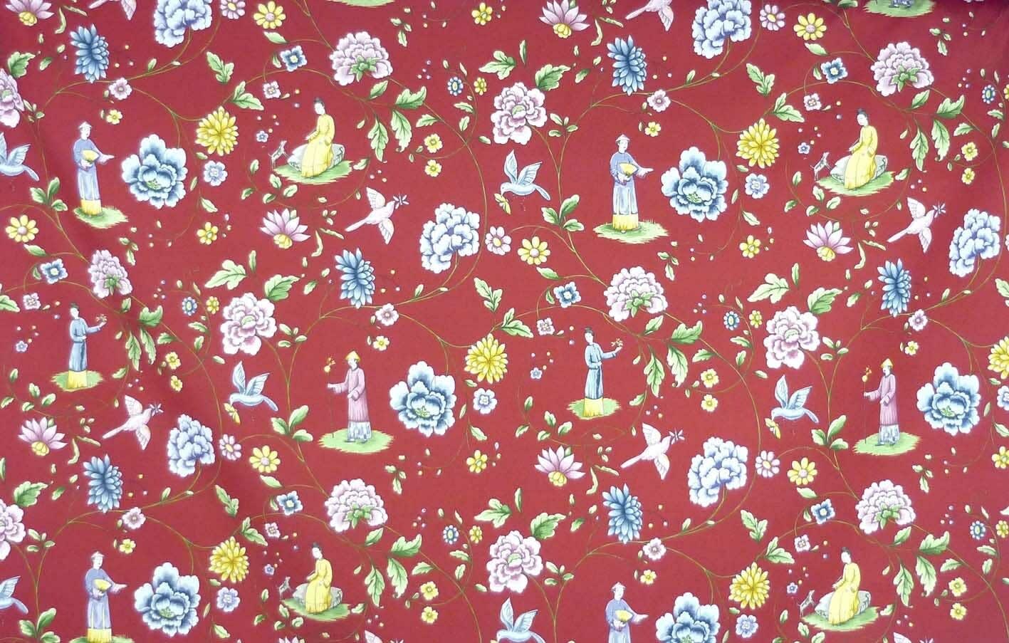 Oolong Poplin Red Multicolor