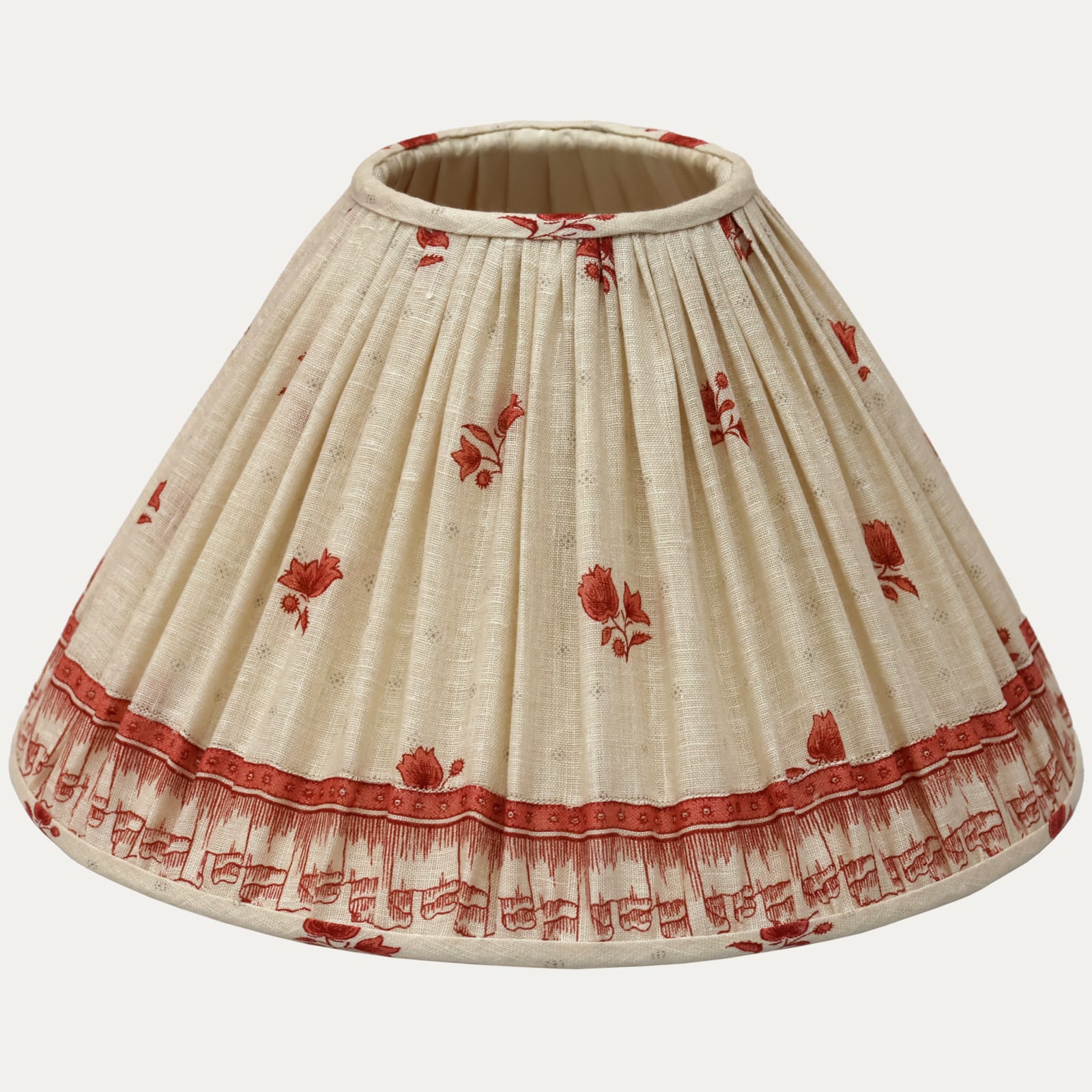 Decors Barbares Red Polonaise Coolie Lampshade with Silk Lining