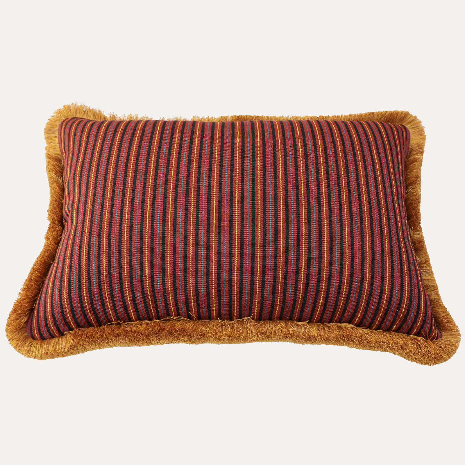 Namay Samay X Decors Barbares Bashir Original Maroon Cushion with Brush Fringe