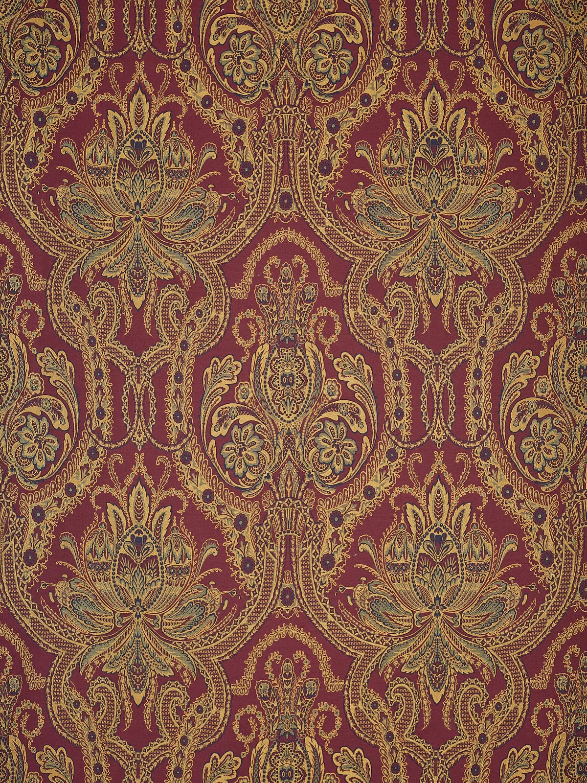 Marmaduke Paisley Maroon Olive
