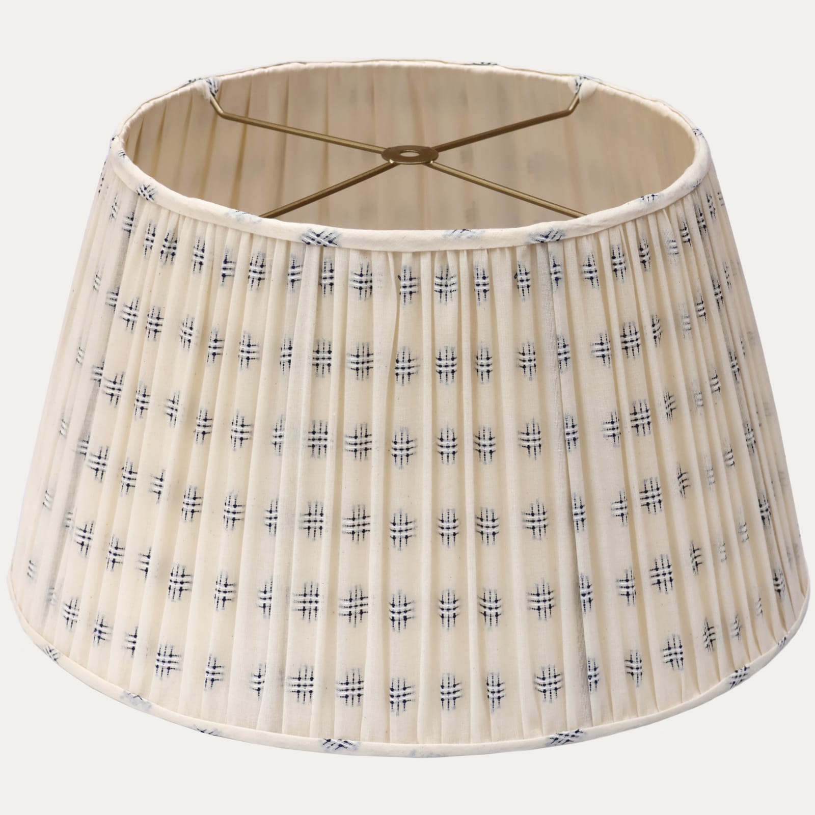 Embroidered Cotton Hand Sewn Gathered Lampshade