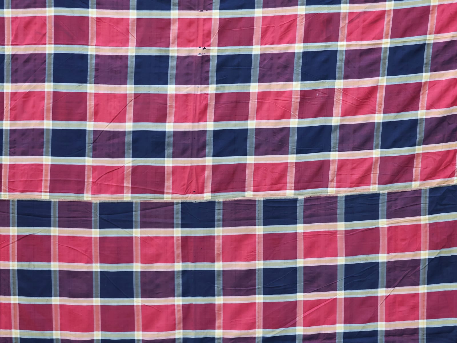 Large Check Uzbek Silk Panel