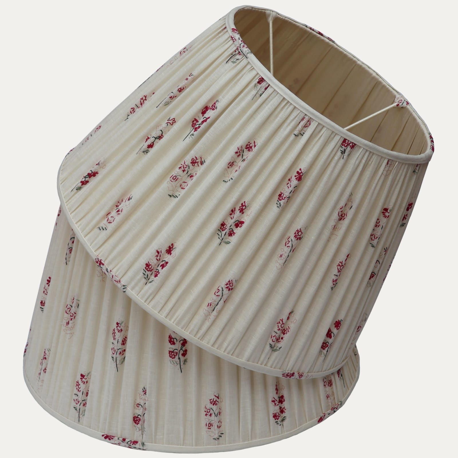 Robert Kime Ghost Embroidered Fabric Hand-Sewn Lampshade