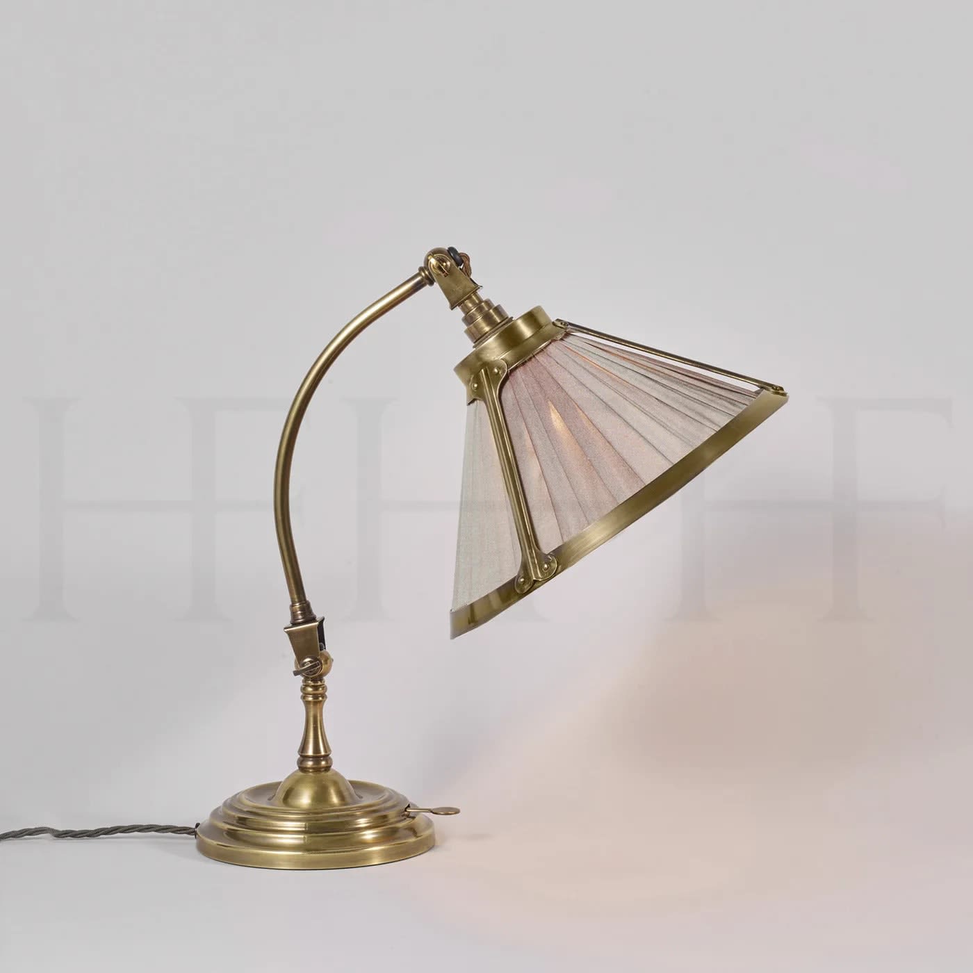 May Desk Lamp Antique Brass Thyme Shade