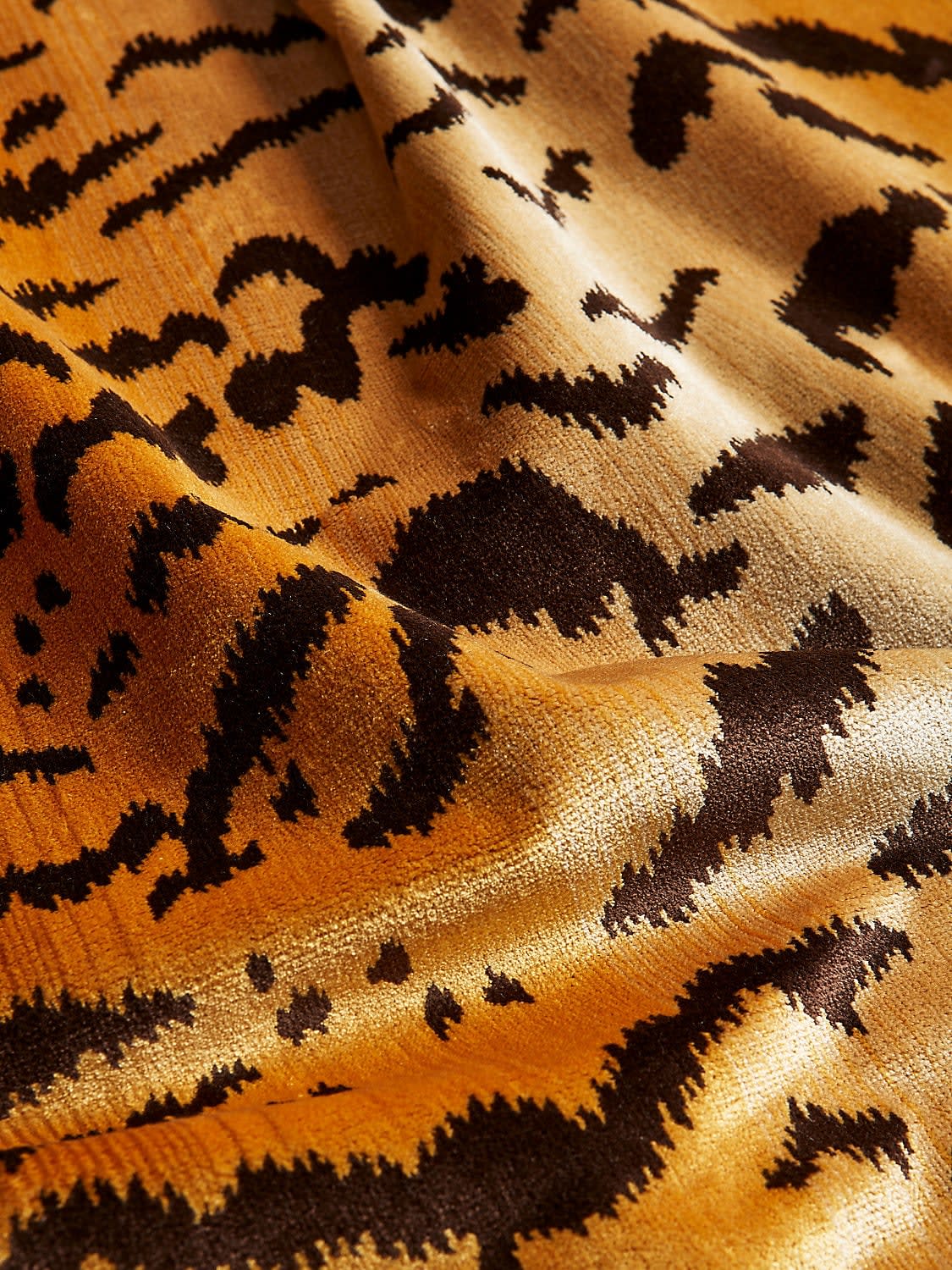 Scalamandre Tigre Silk Ivory Gold and Black