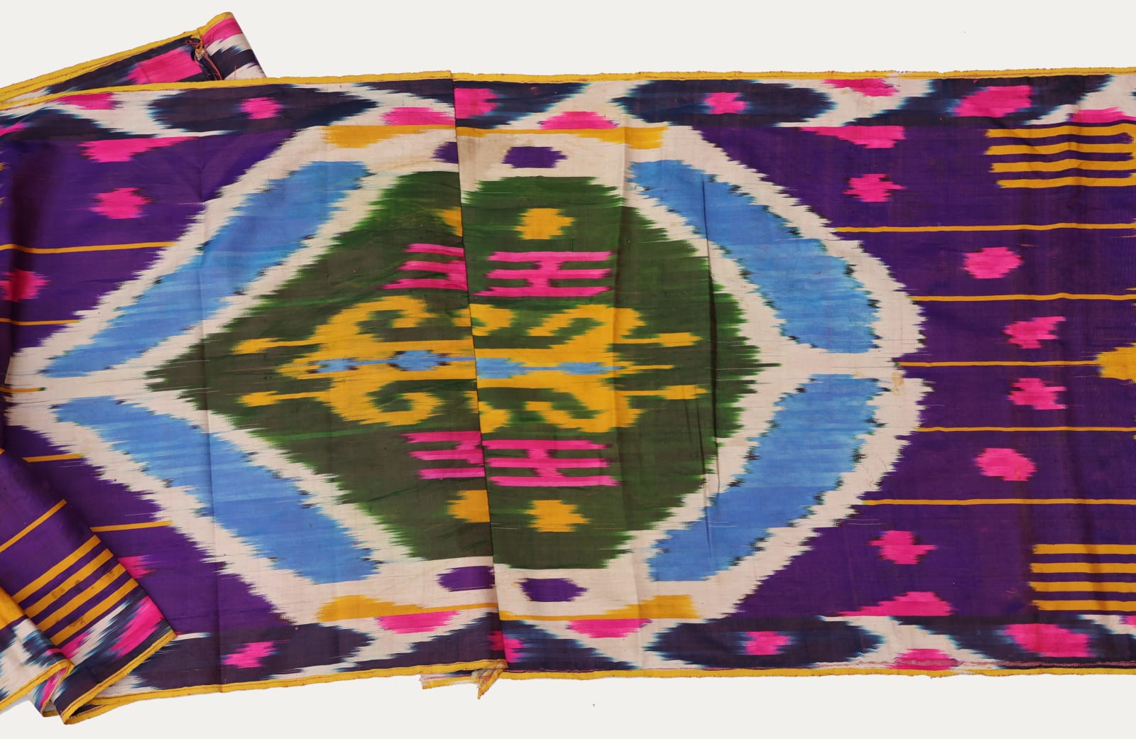 Uzbek Purple Ikat With Large Medallion