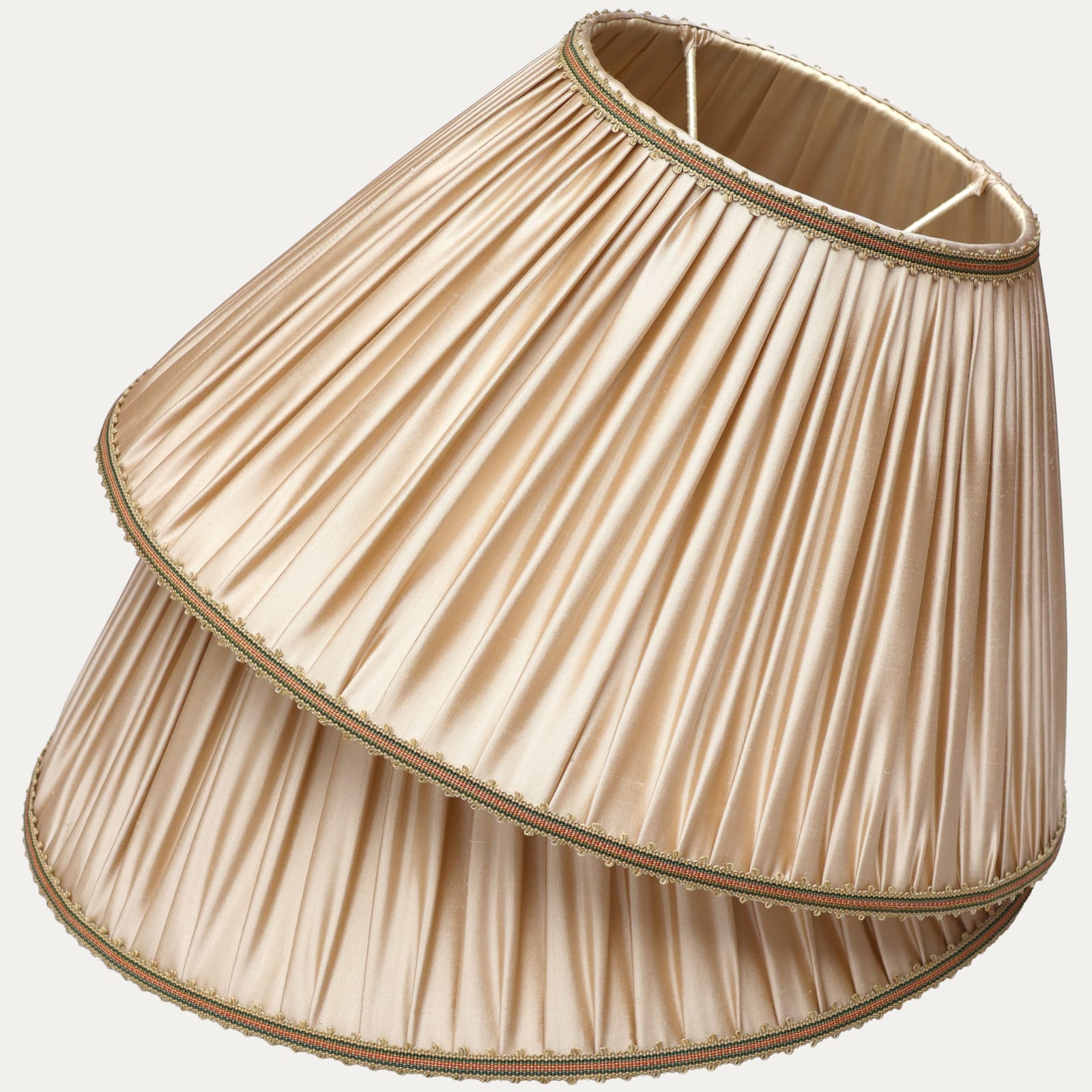 Putty Douppion Silk Handsewn Gathered Lampshade