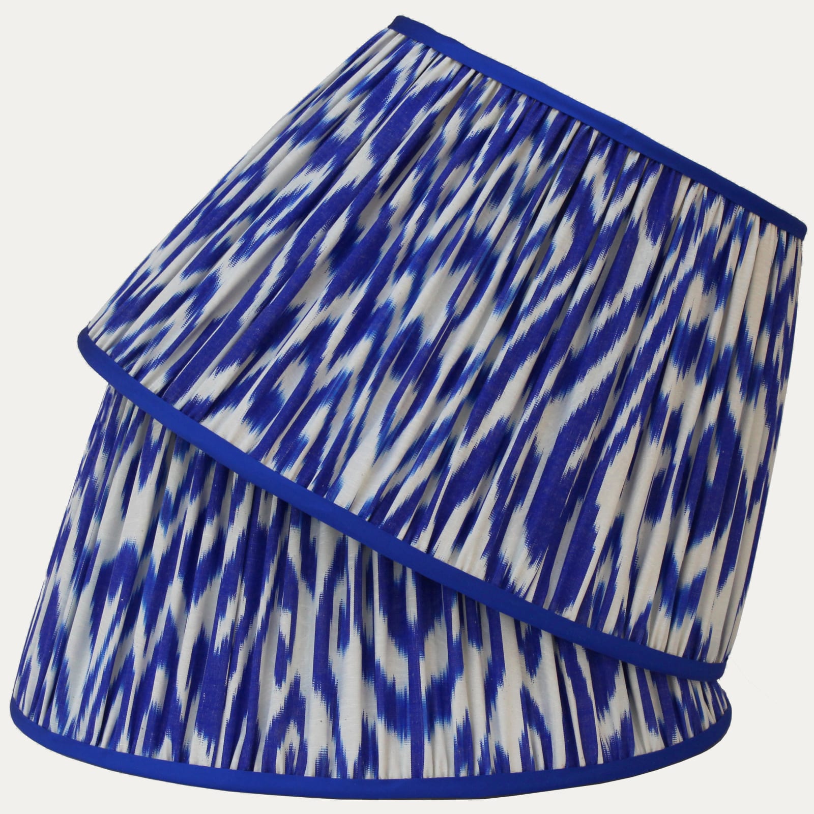 Striking Royal Blue Silk/Cotton Ikat Lampshade