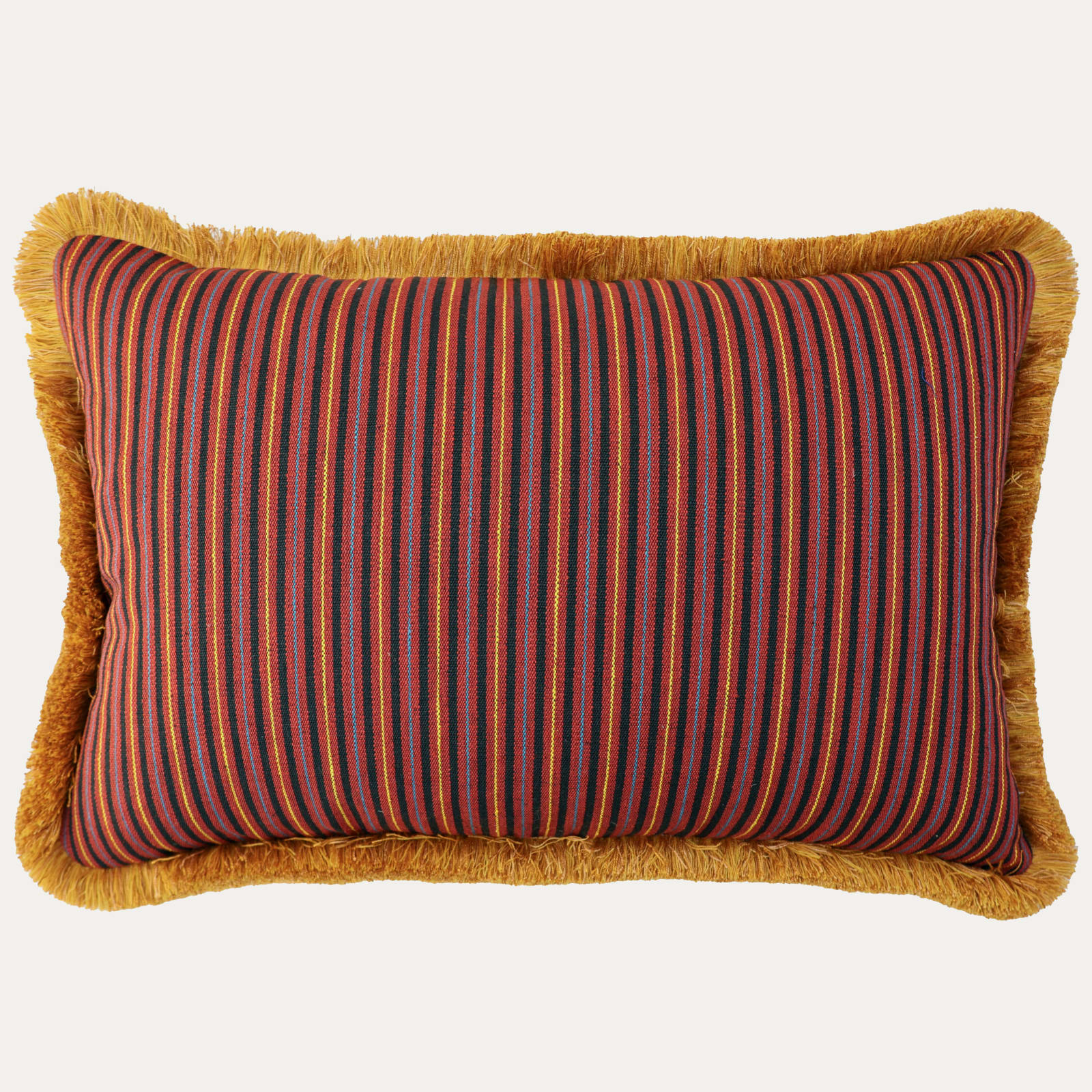 Namay Samay X Decors Barbares Bashir Original Maroon Cushion with Brush Fringe