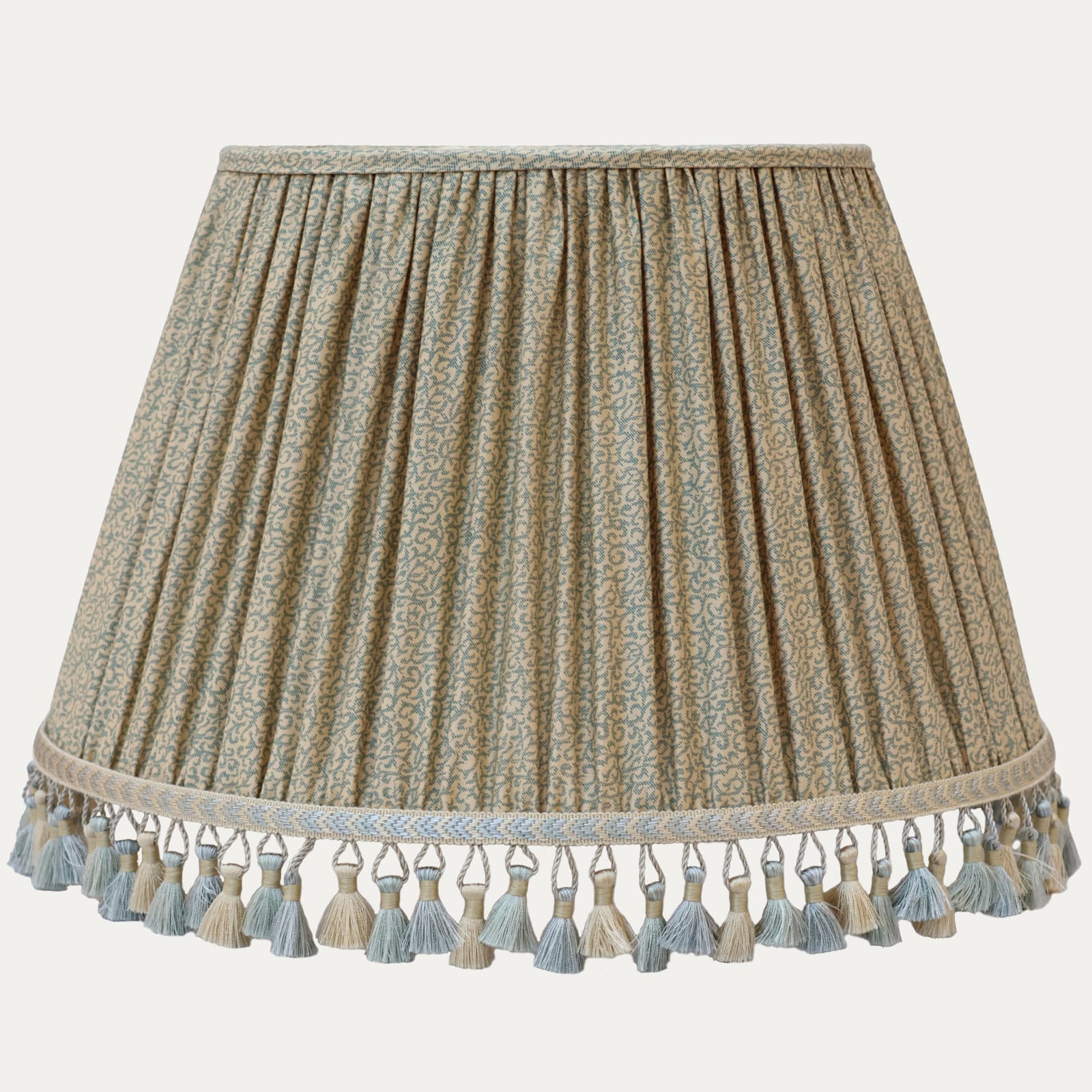 Bennison Frost Fabric Handsewn Gathered Lampshade