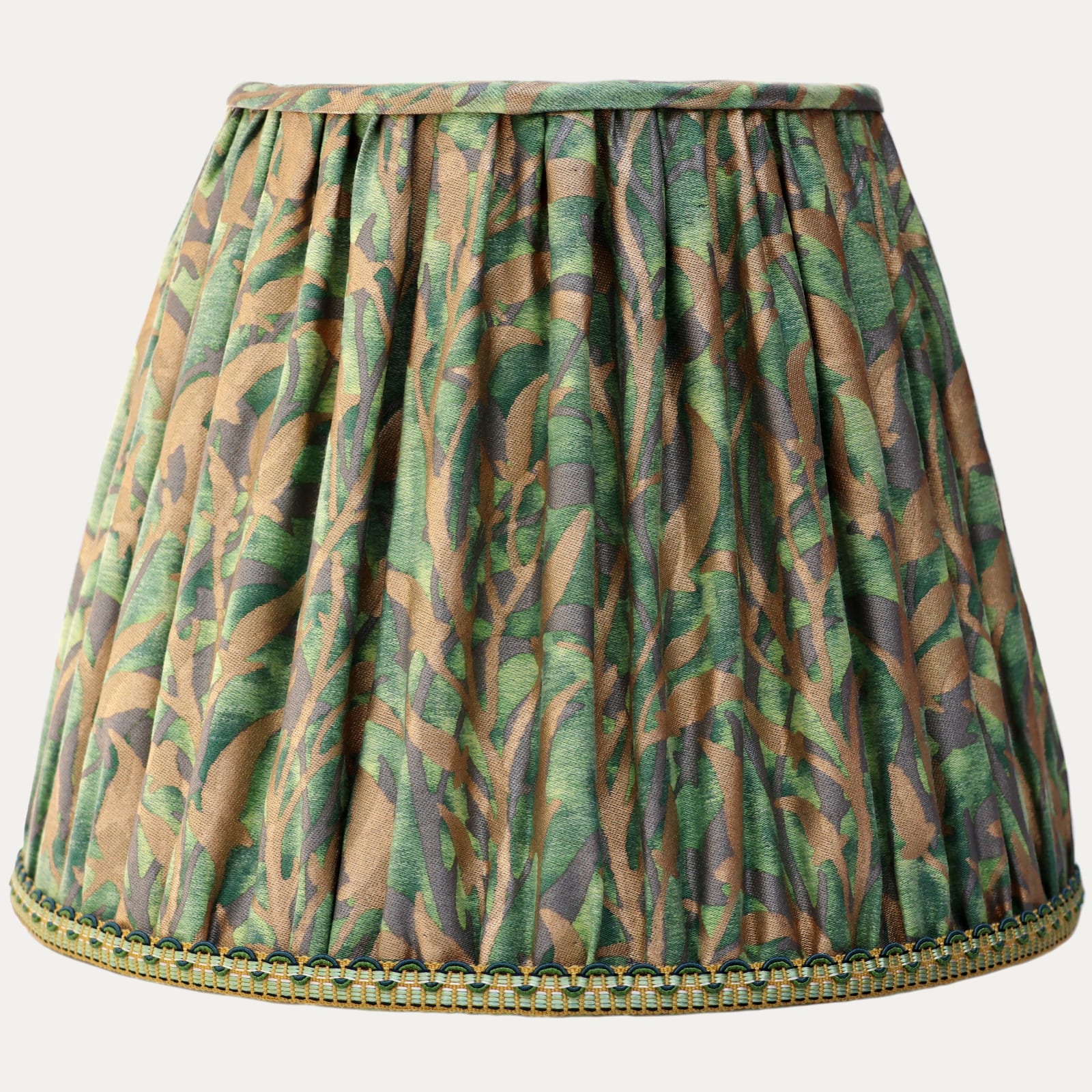Fortuny Orfeo Sea Garden Green Gold and Graphite Handsewn Lampshade