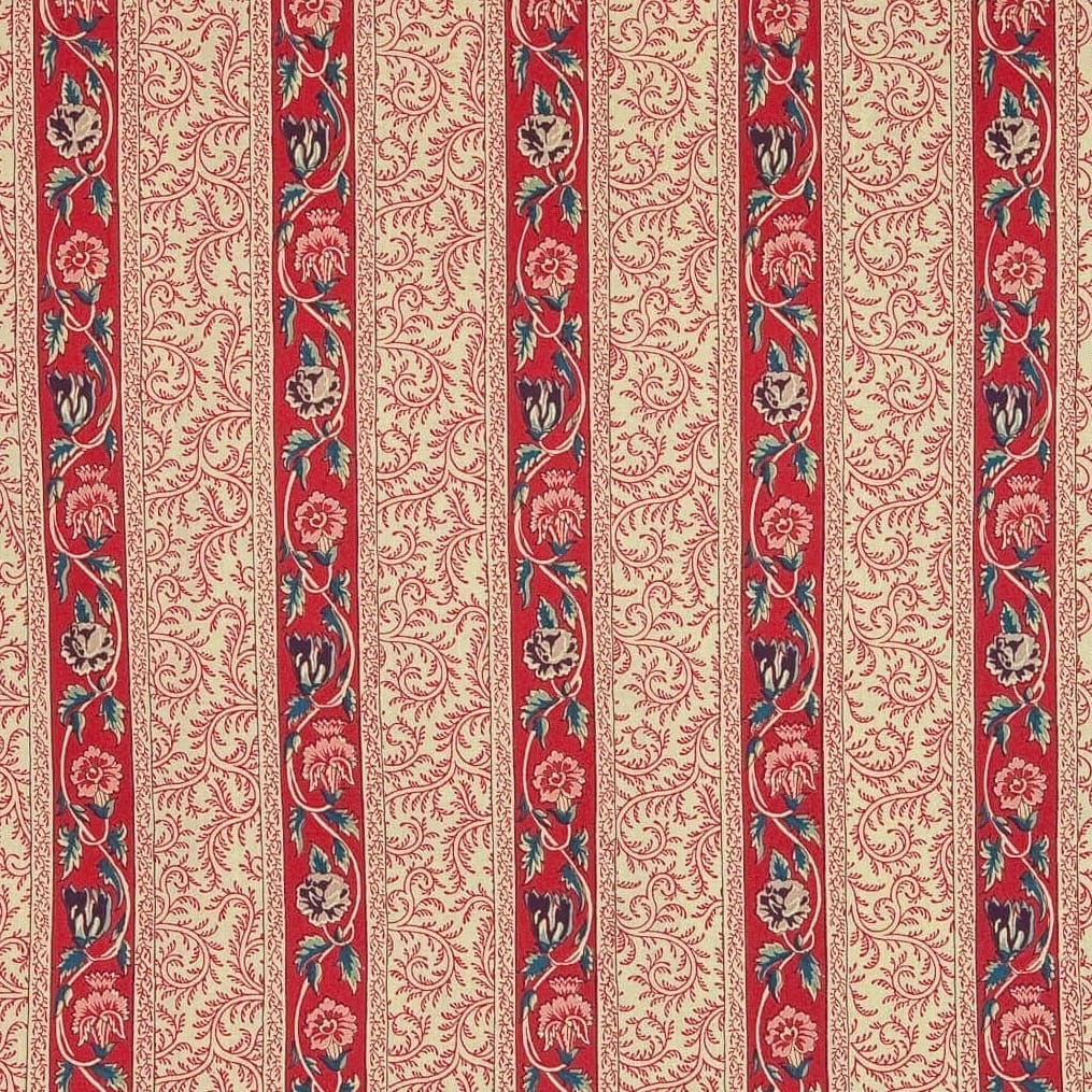 Le Grand Corail Rayure 14 Chemins Rouge Fond Crème