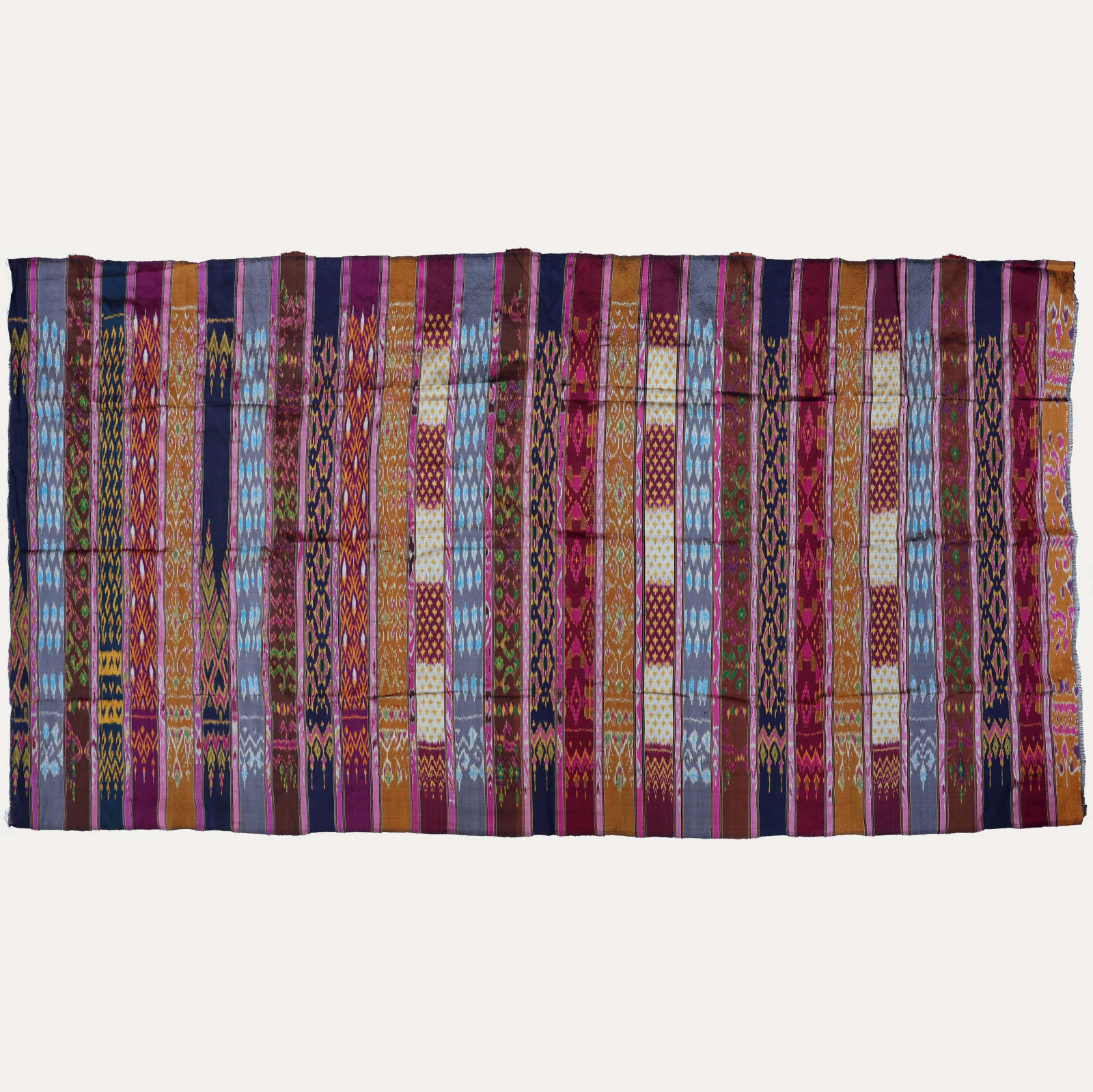 Amazing Hand-woven Striped Thai Silk from Isan Region
