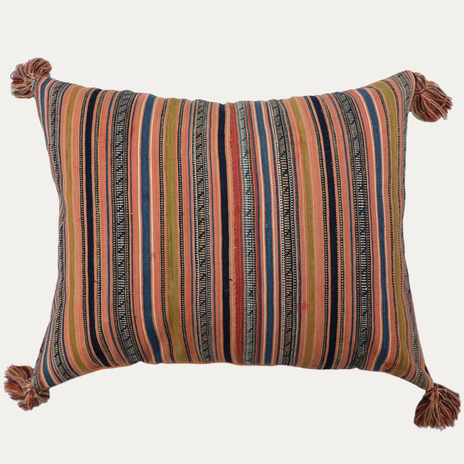 36x44cm 14x17in Fine Antique Jajim Flat Weave Cushion with Bespoke Tassels