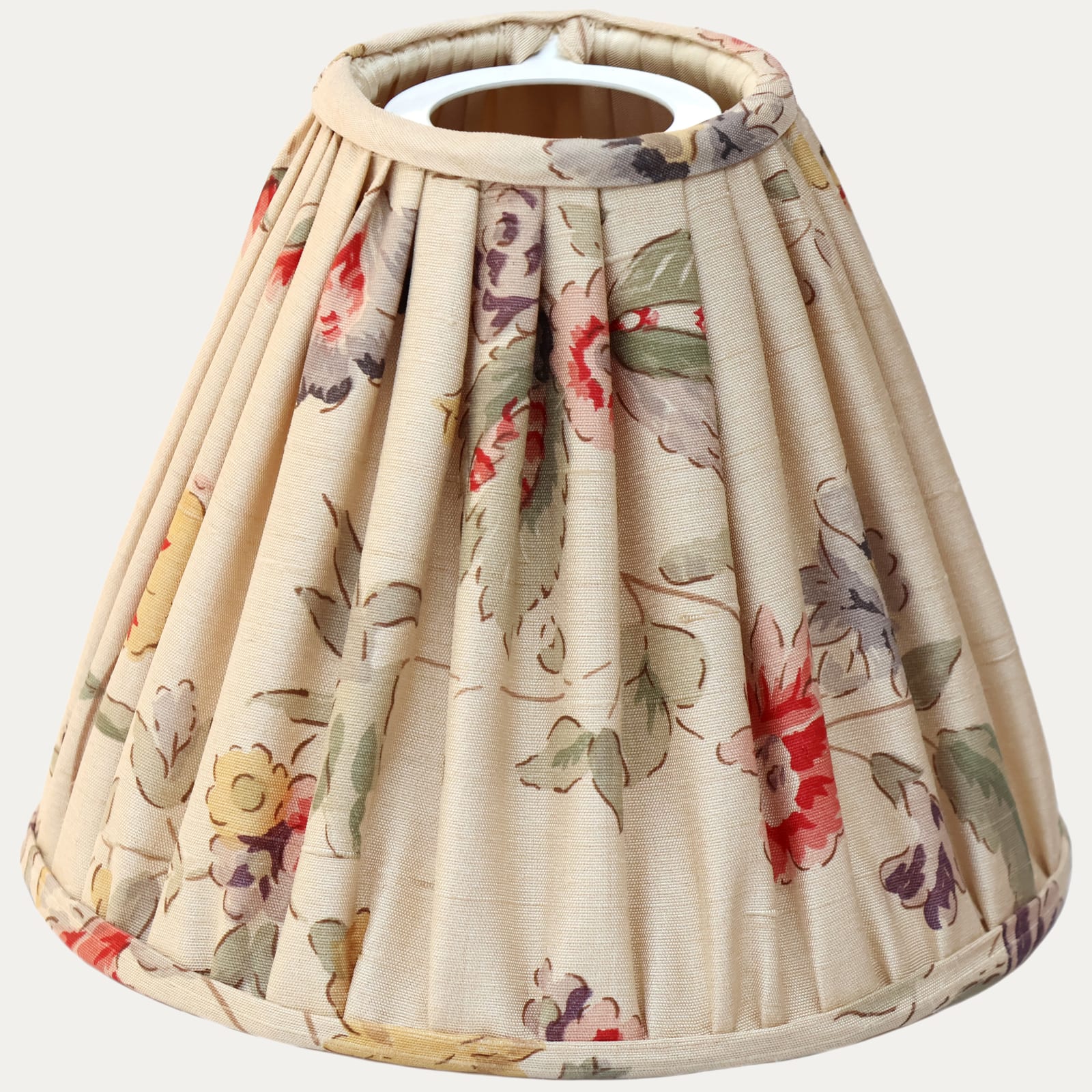 Bennison Samarkland Beige on Silk Handsewn Top Pendant Reading Light Lampshade