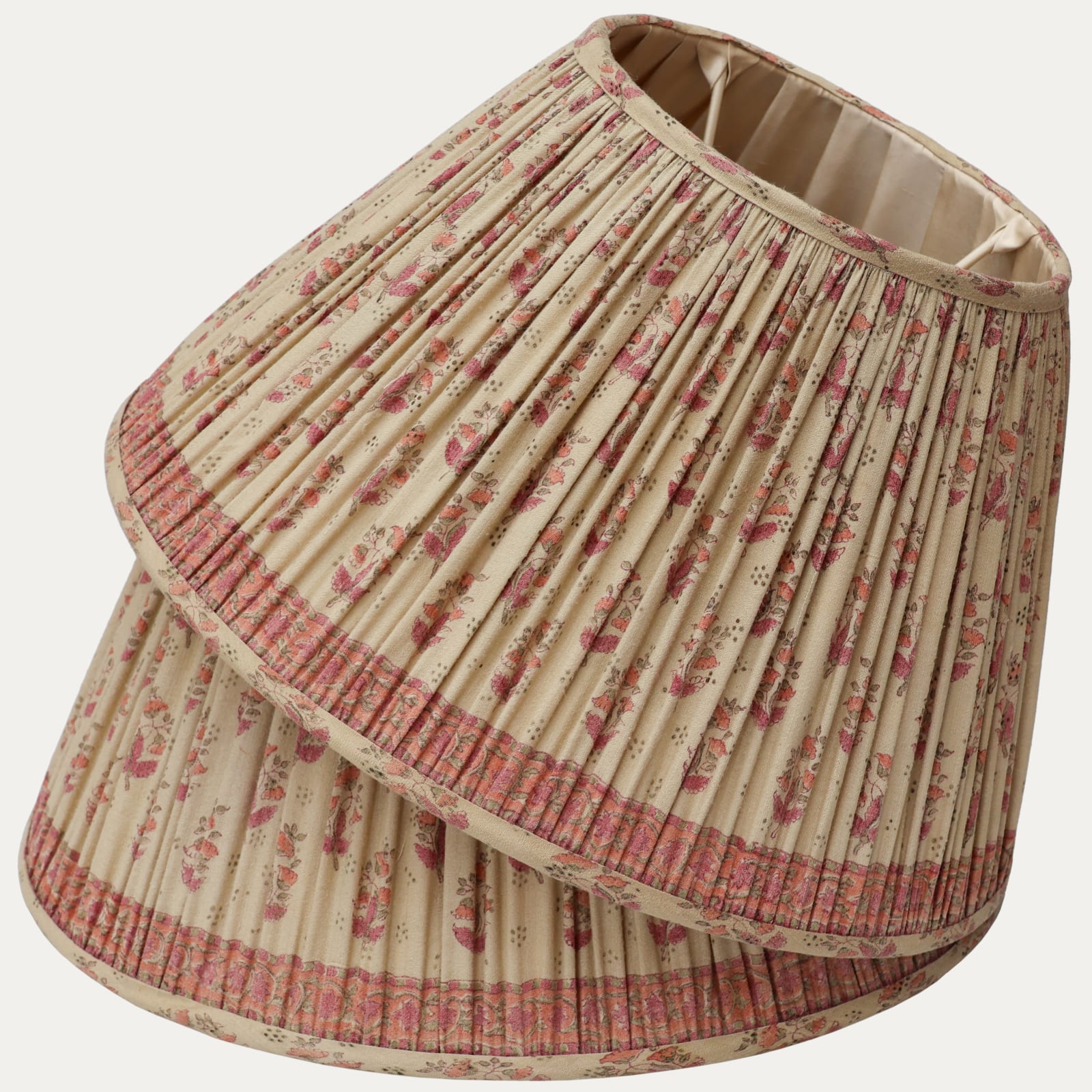 A Pair of Very Pretty Handsewn Vintage Sari Lampshades