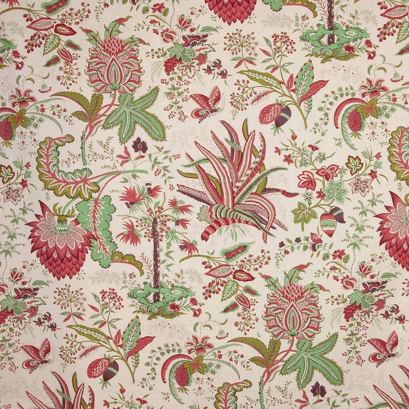Marquis De Seigelay Cretonne Rouge Vert