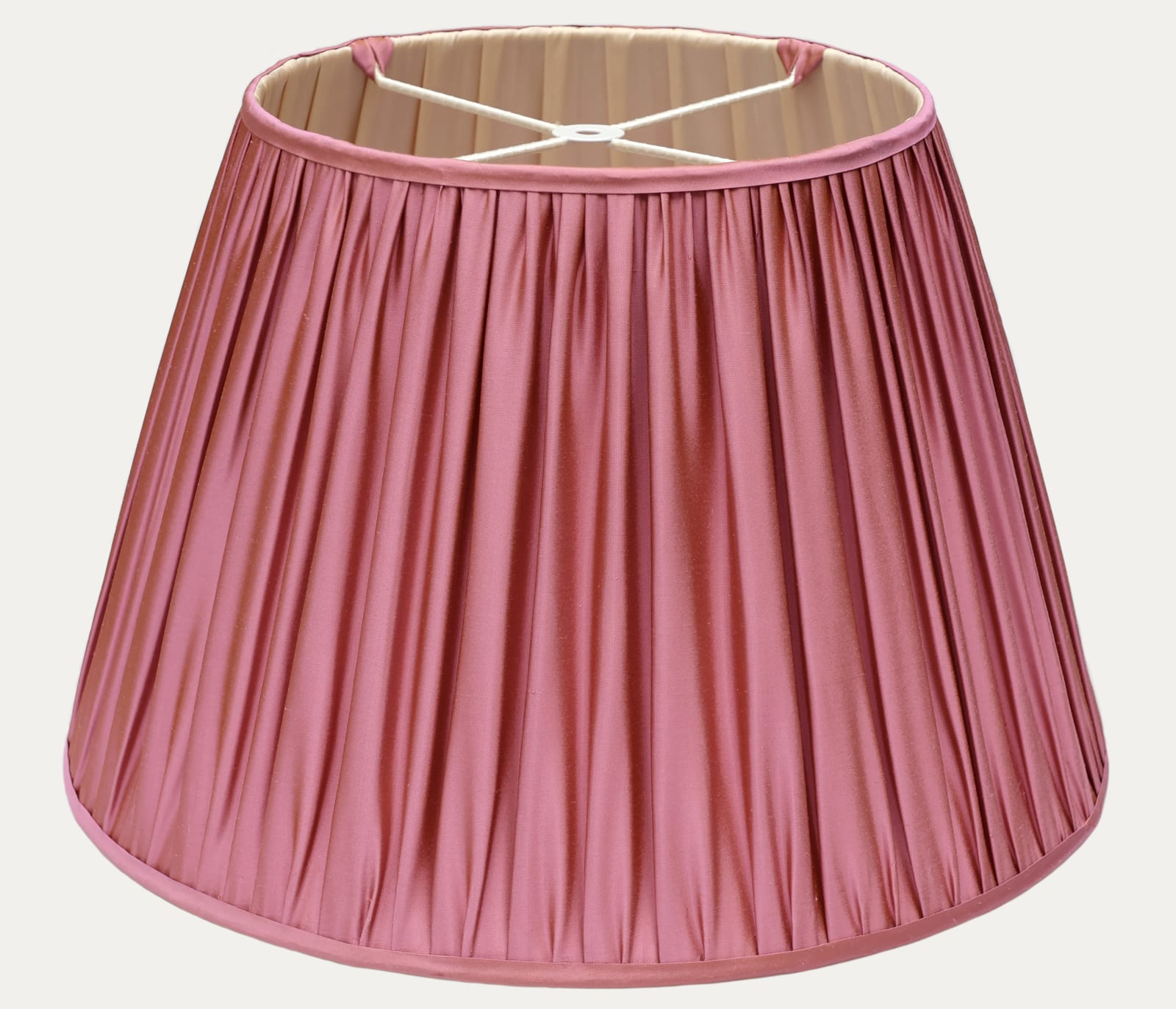 Indian Douppion Strawberry Handsewn Gathered Lampshade