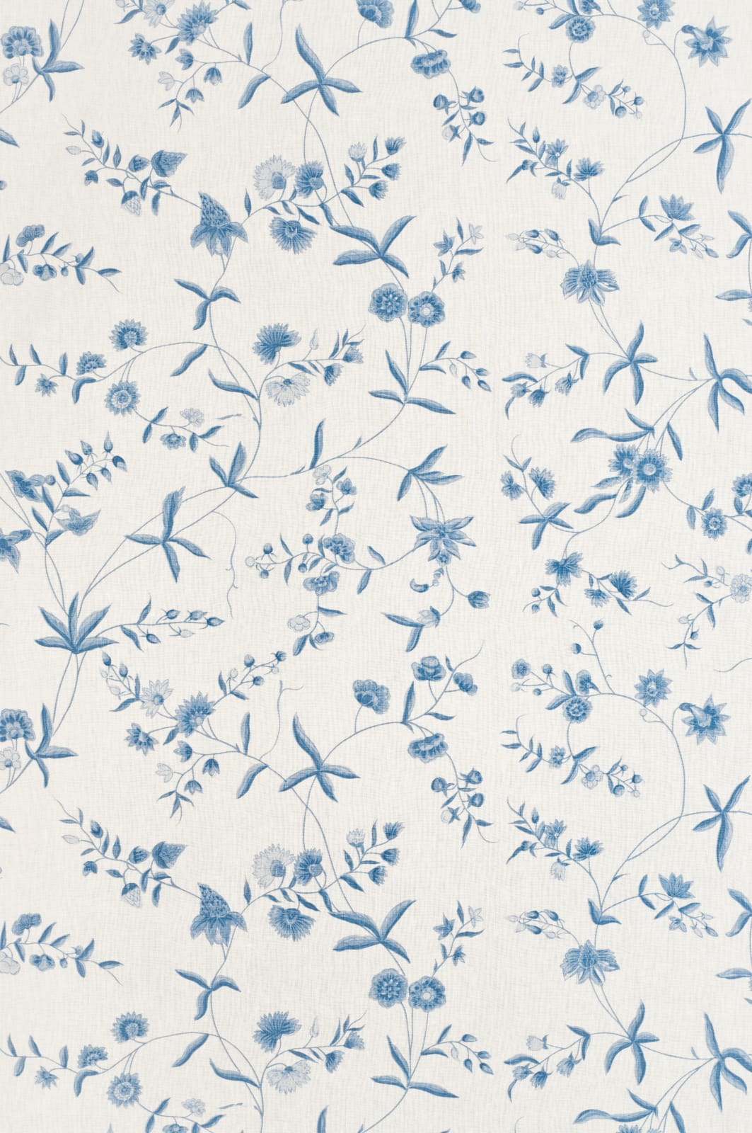 Bennison Chinese Paper Mono Blue on Fine Oyster Linen