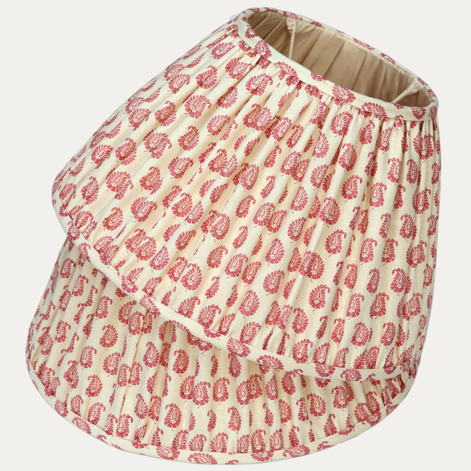 Howe Cypress Linen Red Handsewn Gathered Empire Lampshade