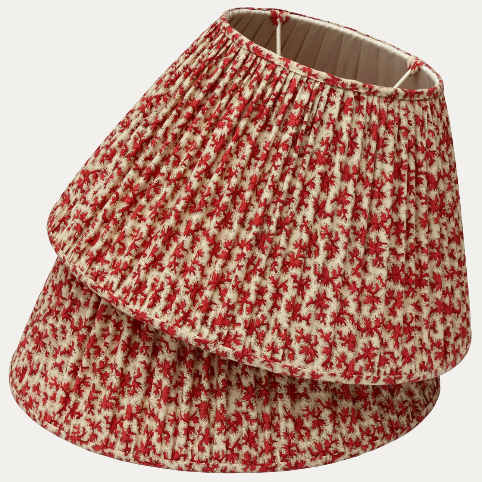 Vintage Colefax & Fowler Oak Twig Red Empire Lampshade