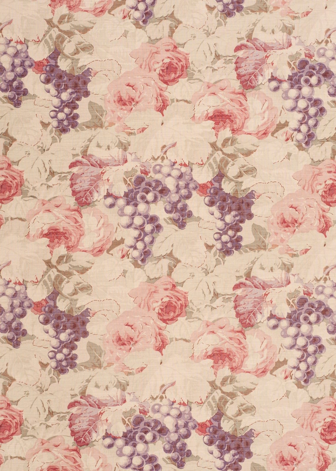 Rosevine Faded Purple Pink On Beige