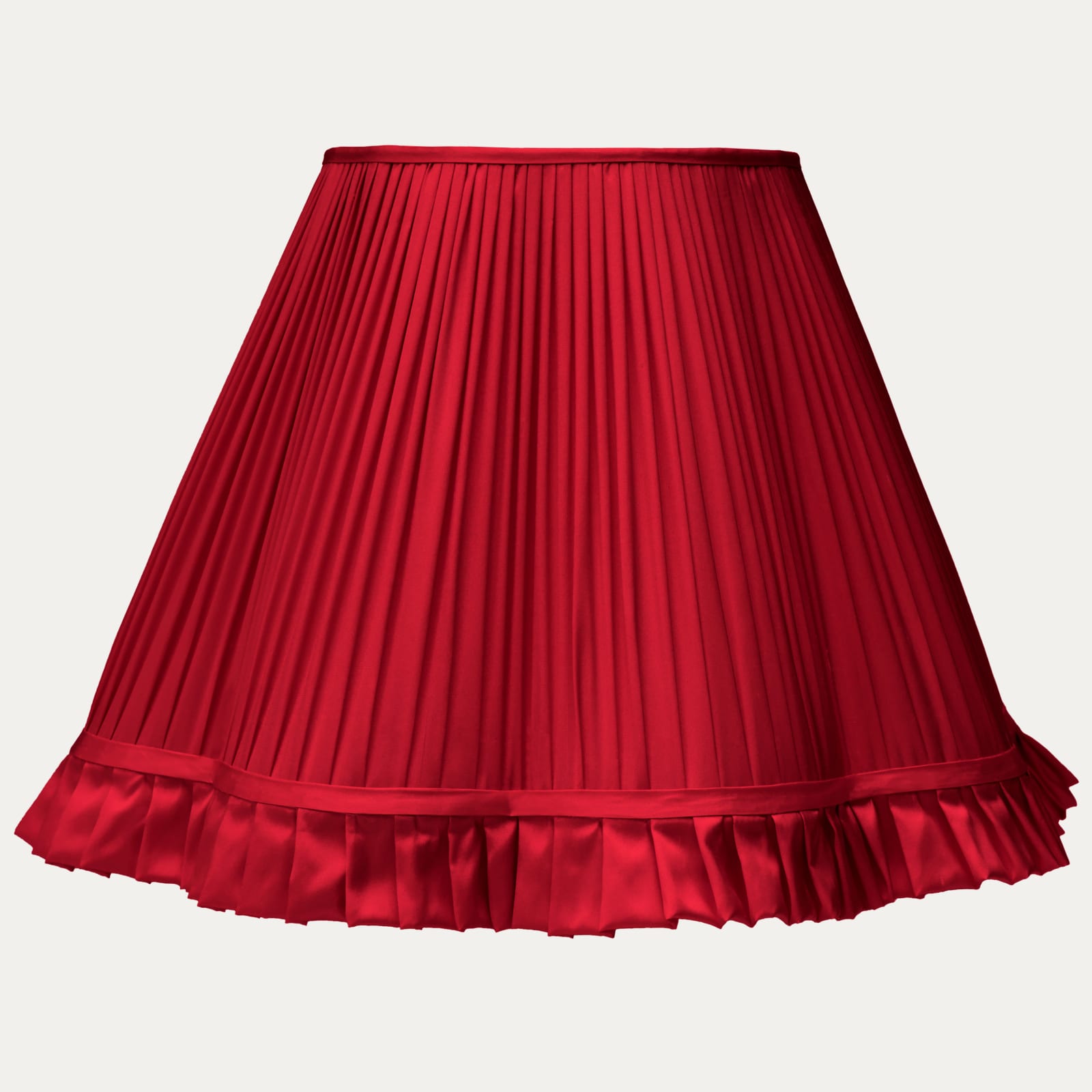 Douppion Vermillon Silk Scallop Lampshade