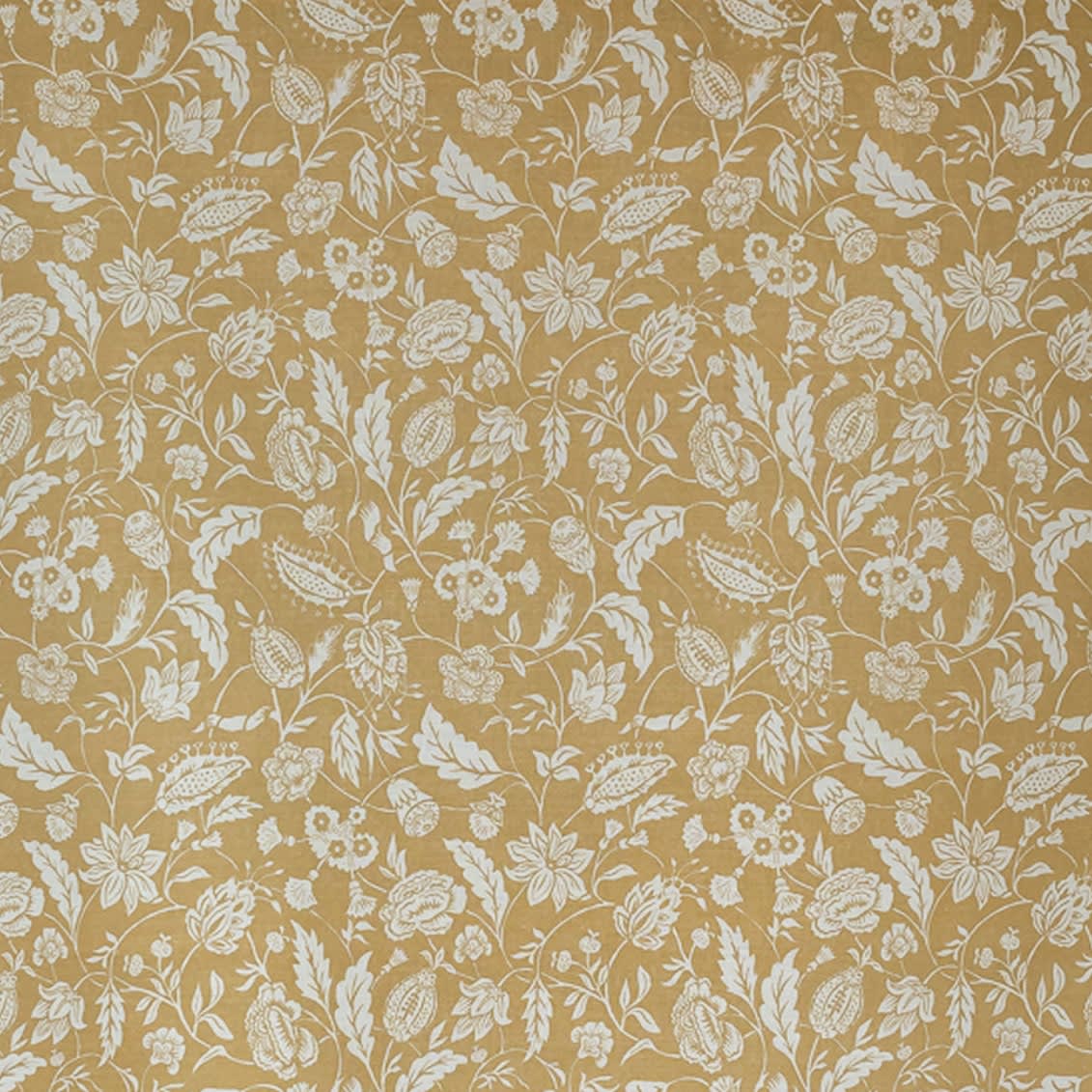 Antoinette Poisson Indienne Ocre Cushion with Fabric Both Sides