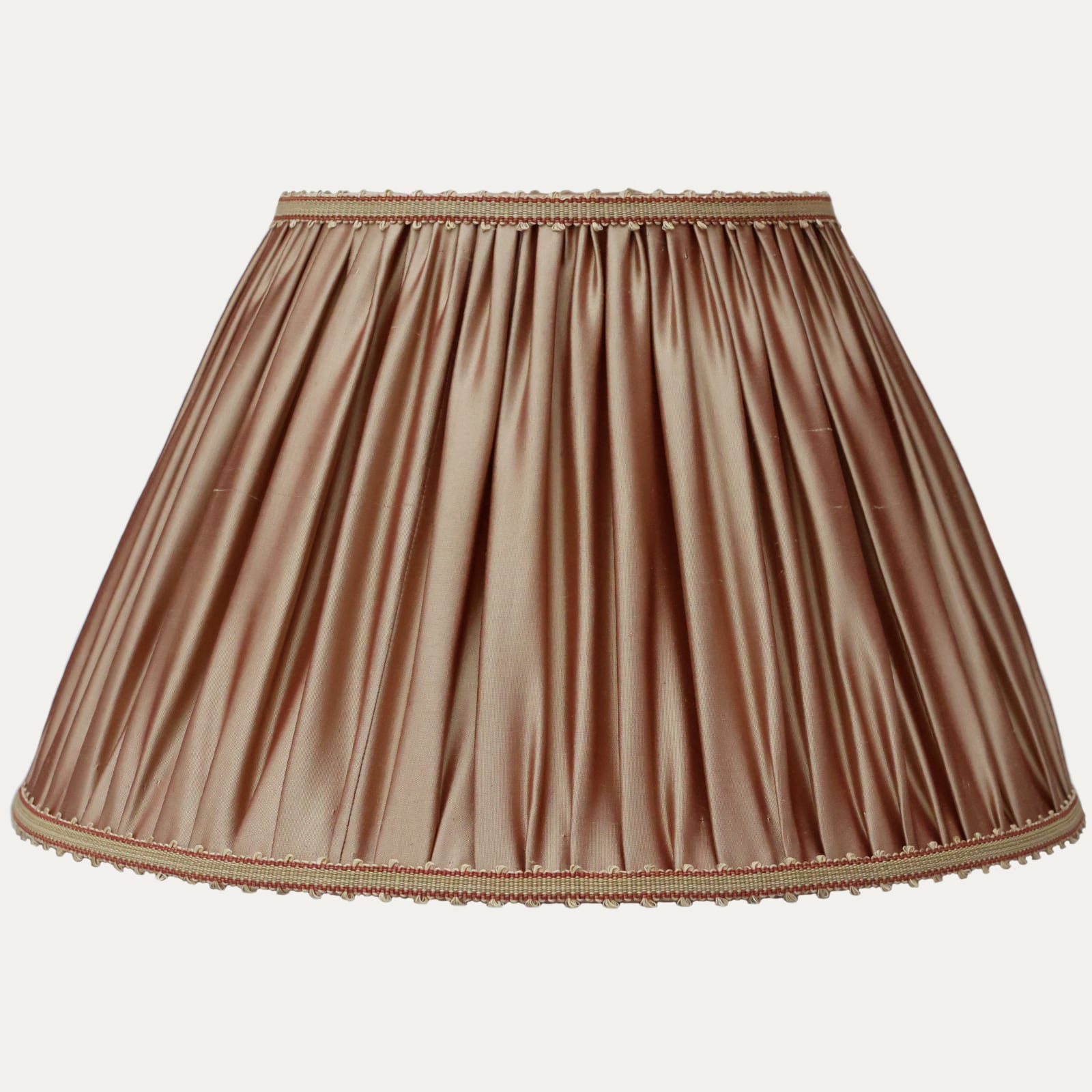 Douppion Crush Silk Handsewn Lampshade with Picot Braid Trim