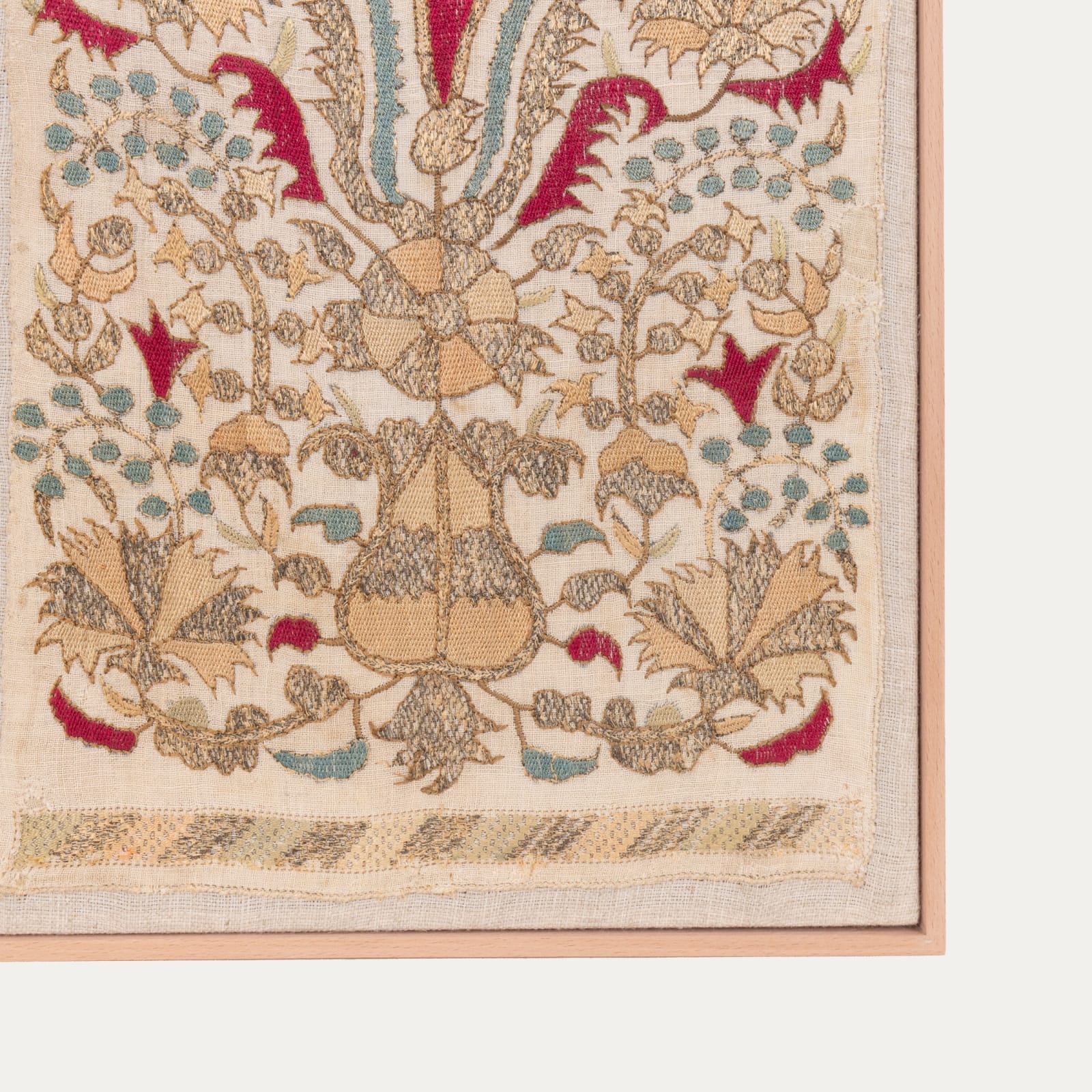 Framed Ottoman Greek Embroidery Early 19th C.