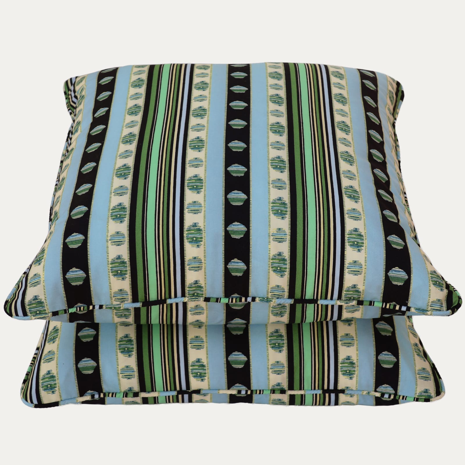 Madeleine Castaing Rayure Cachemire Percale Vert Cushion
