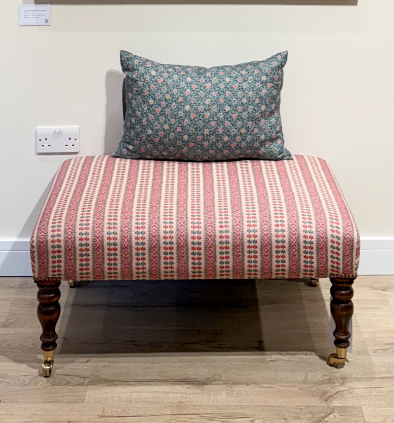 Ottoman Upholstered in Susan Deliss Patmos Fabric