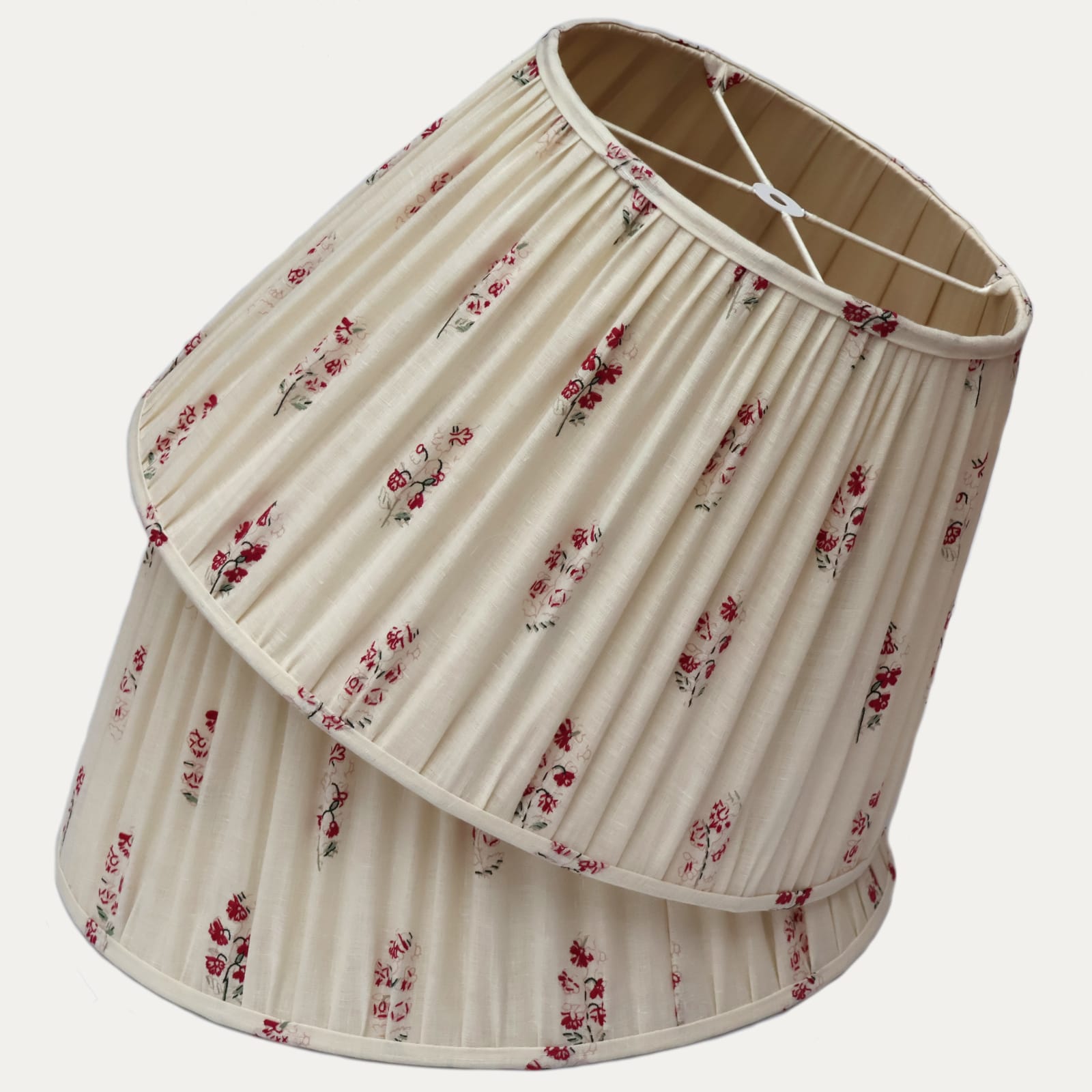Robert Kime Ghost Embroidered Fabric Hand-Sewn Lampshade