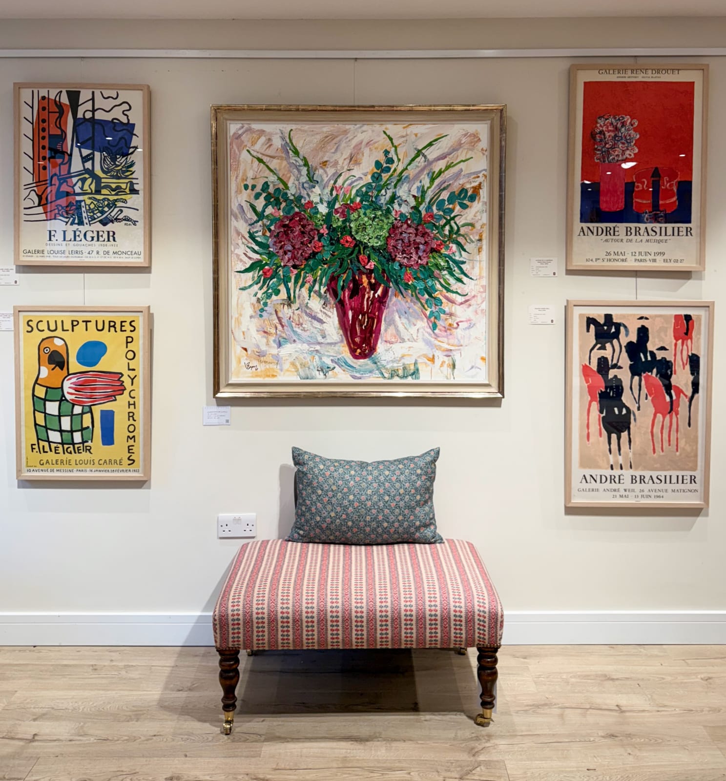 Ottoman Upholstered in Susan Deliss Patmos Fabric