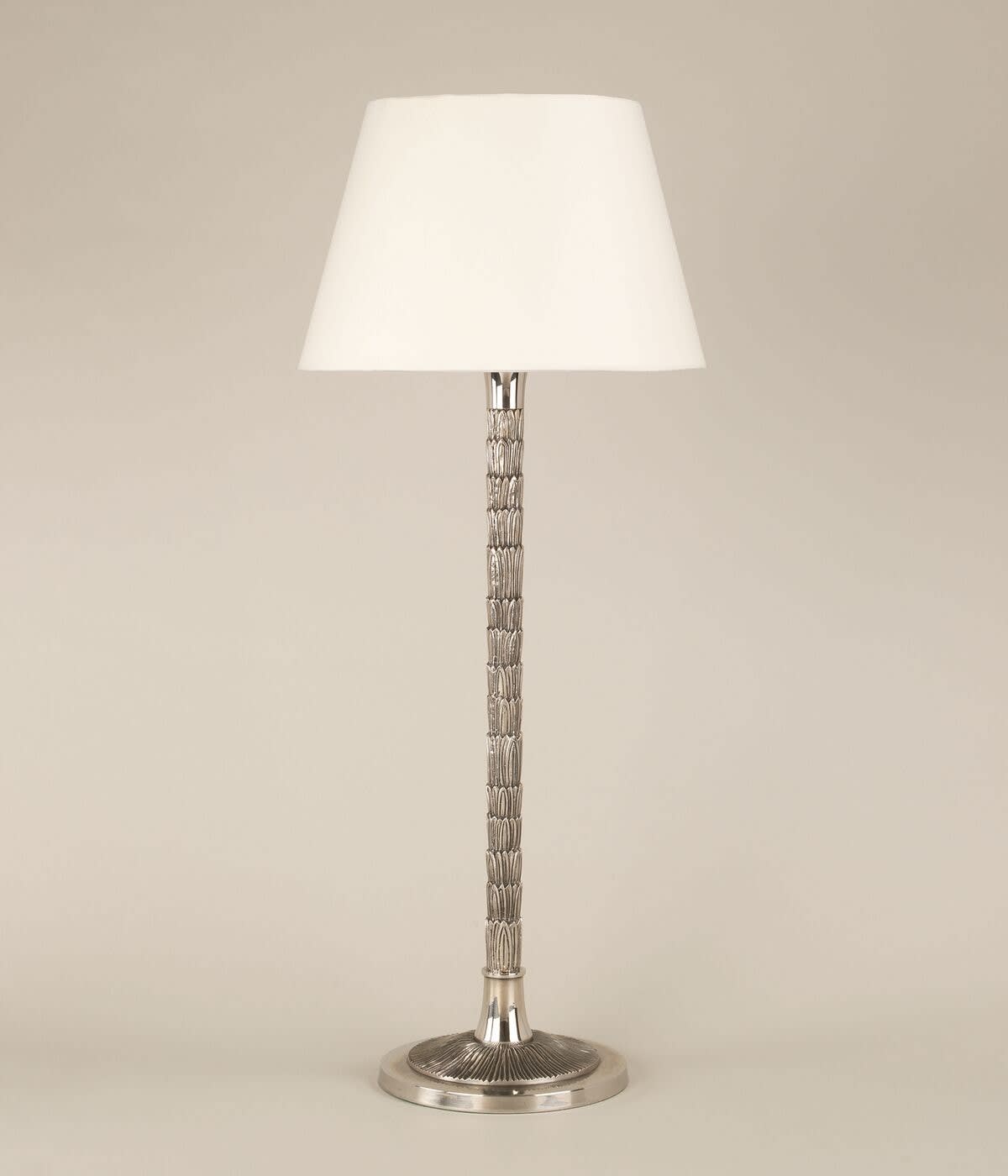 Acanthus Column Table Lamp Antiqued Silver