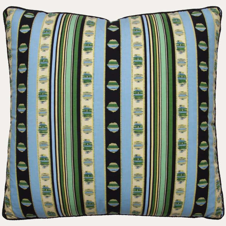 Madeleine Castaing Rayure Cachemire Percale Vert Cushion