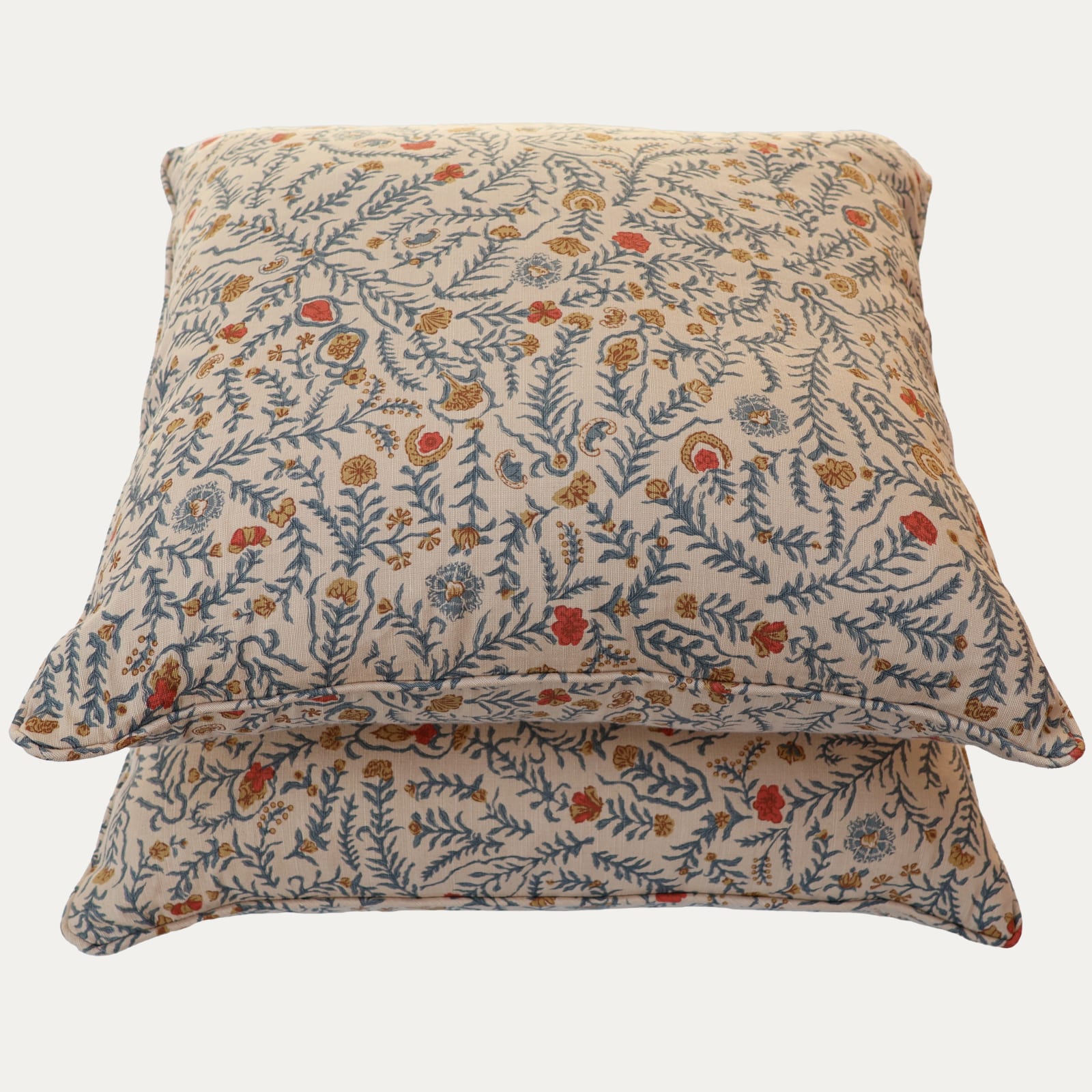 Bennison Cinnabar Sienna on Beige Linen Decorative Cushion