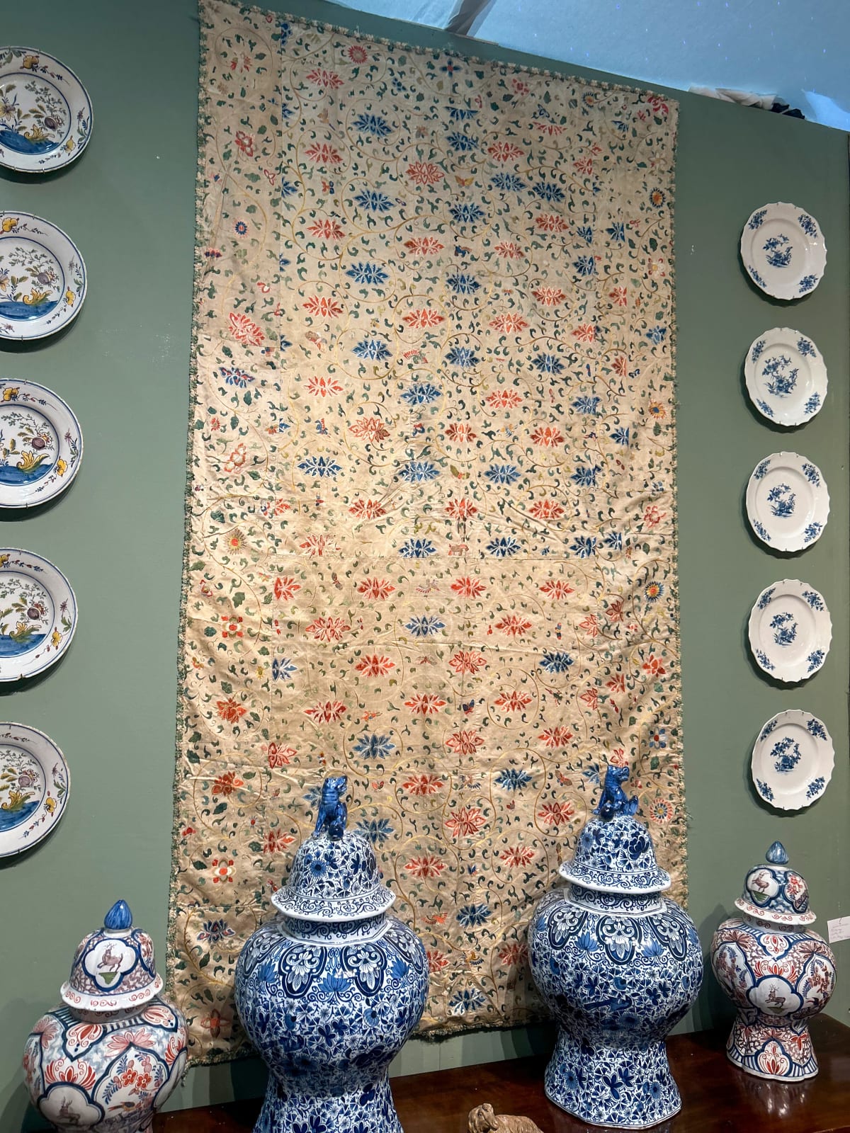 17th C. Embroidered Silk Textile from Ming Period