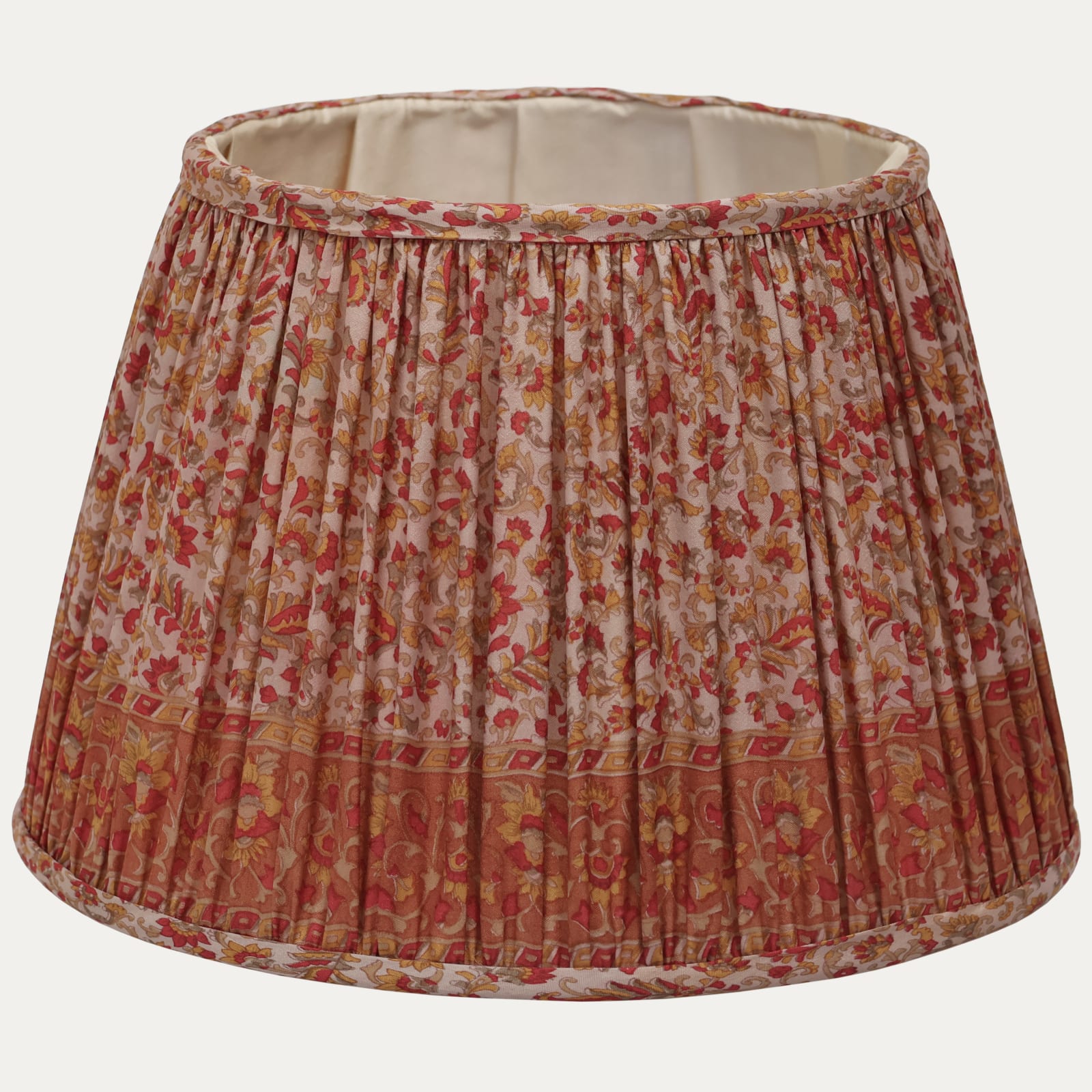A pair of Delicate Floral Handsewn Silk Saree Lampshades