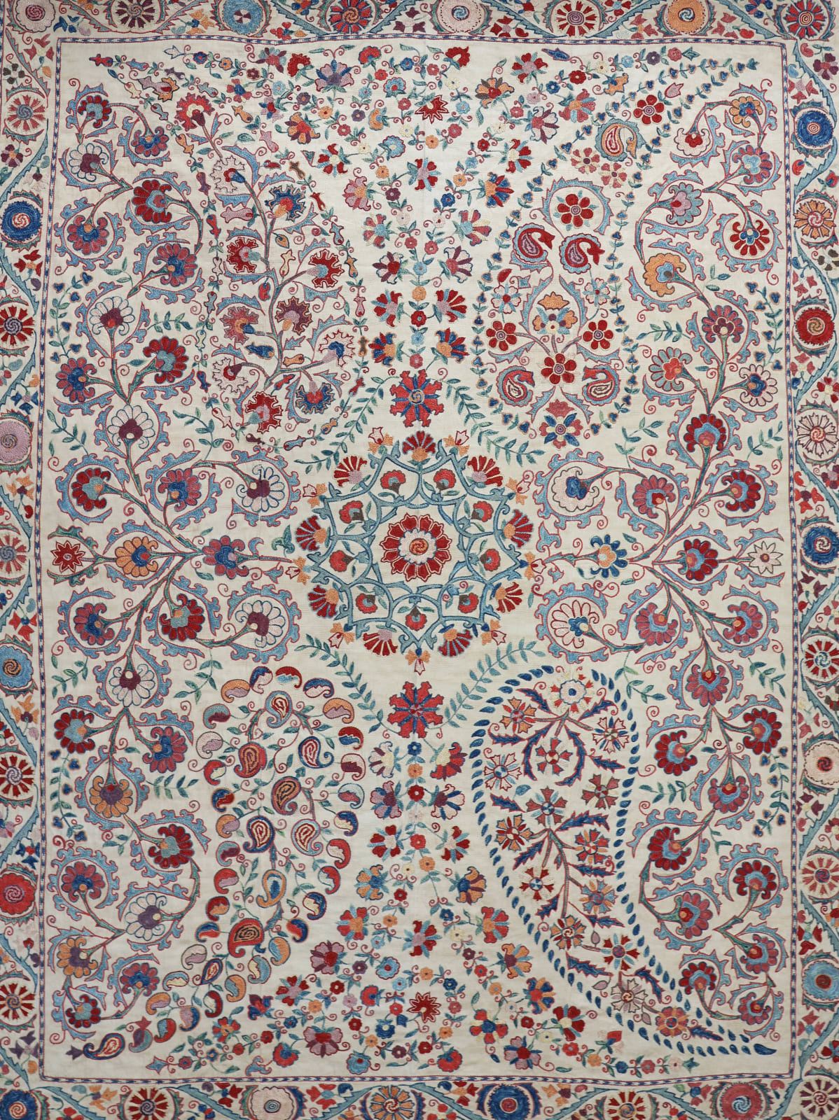 Beautiful Vintage Nurata Hand-embroidered Silk Suzani