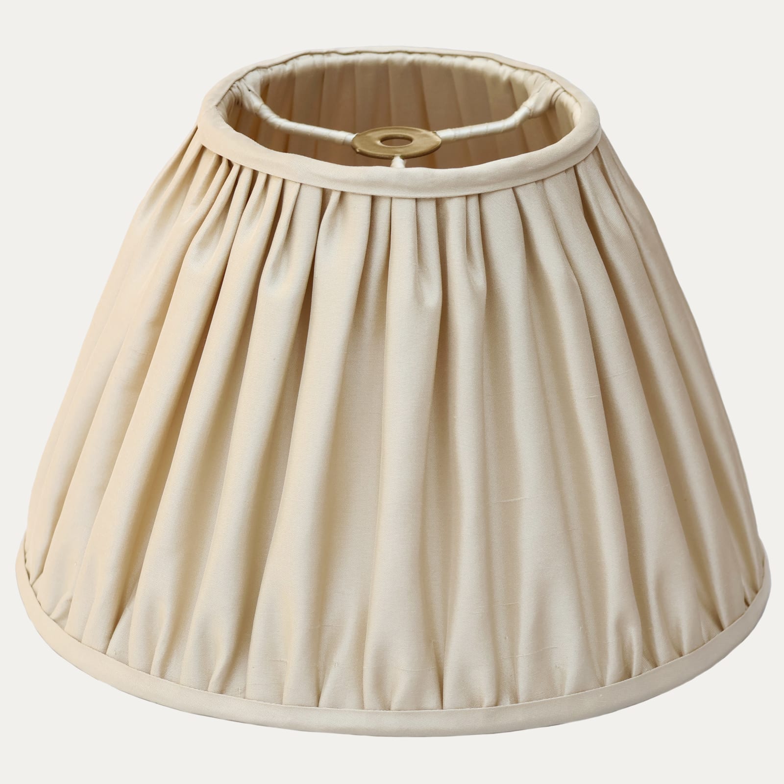 Faille Hamilton Ecru Silk Handsewn Gathered Lampshade